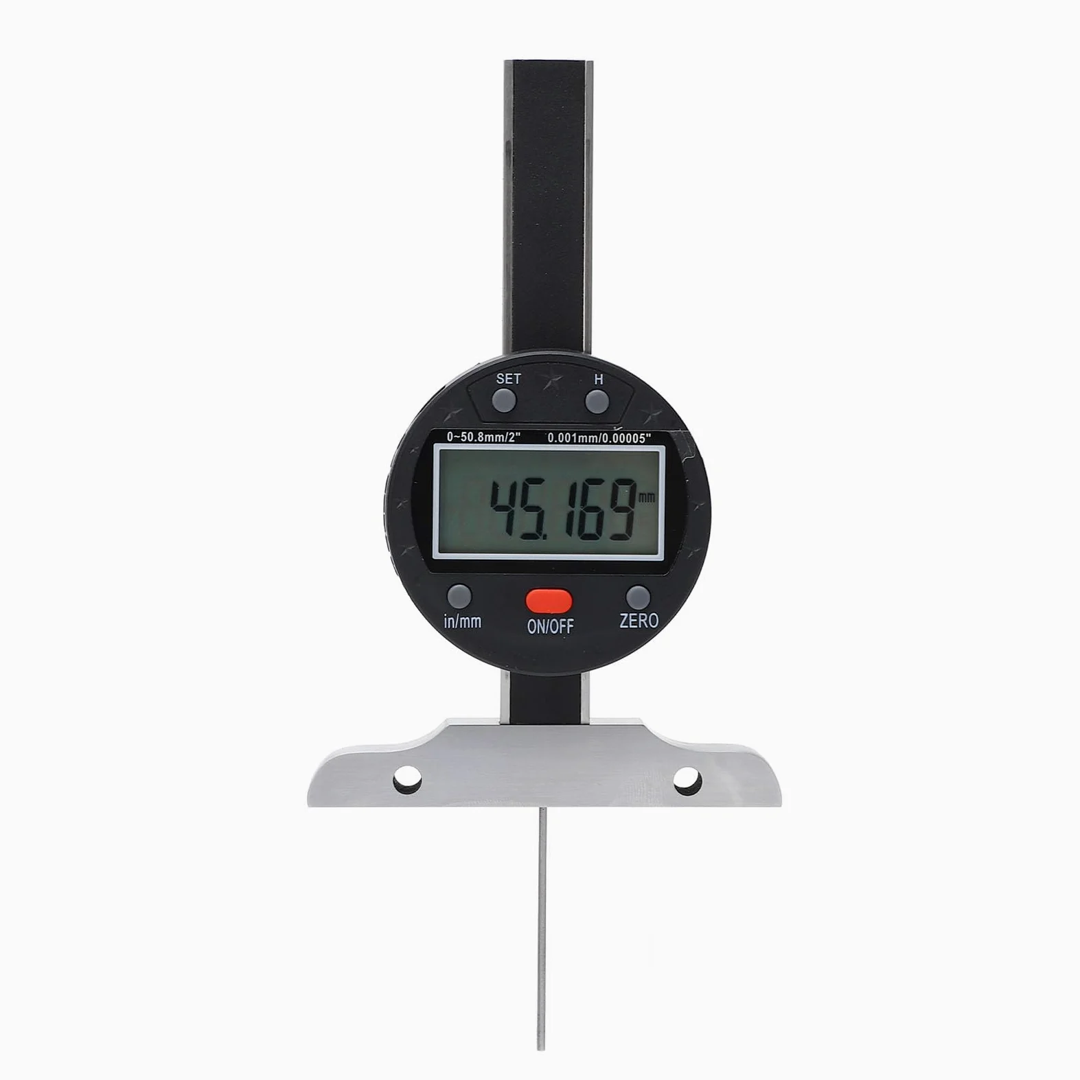 KIMISS Medidor de Profundidad Electrónico de Alta Precisión Pantalla Digital de Alta Precisión Mm en Unidades Medidor de Profundidad de Varilla Delgada USB Rango de 0-50,8 Mm con Amplio Rango y