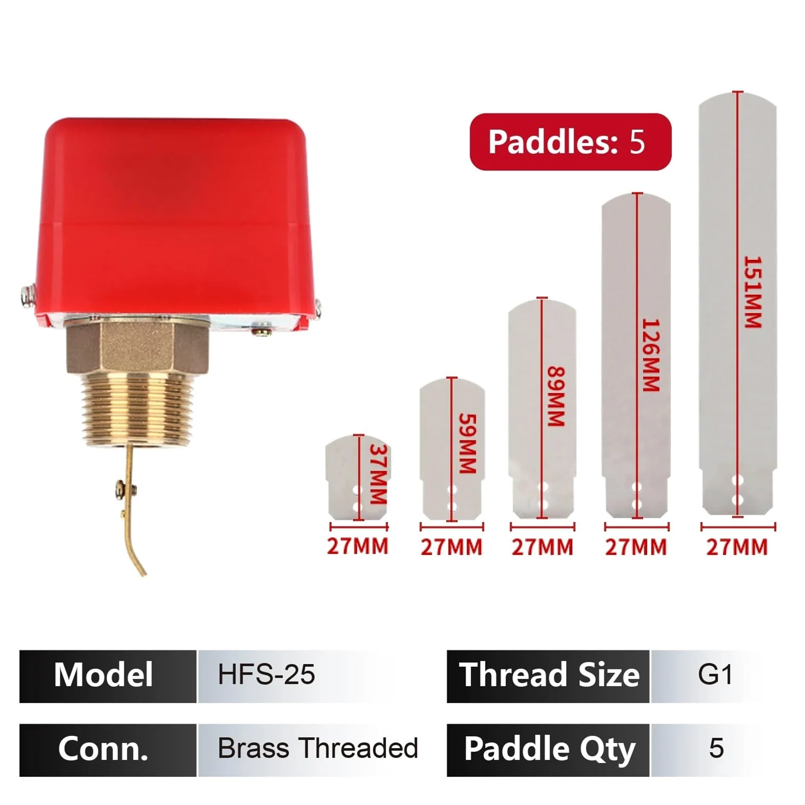 1 unidad de sensor de agua líquido SPDT con interruptor de paleta for controlador de flujo objetivo G1/2 HFS-15(HFS-25)