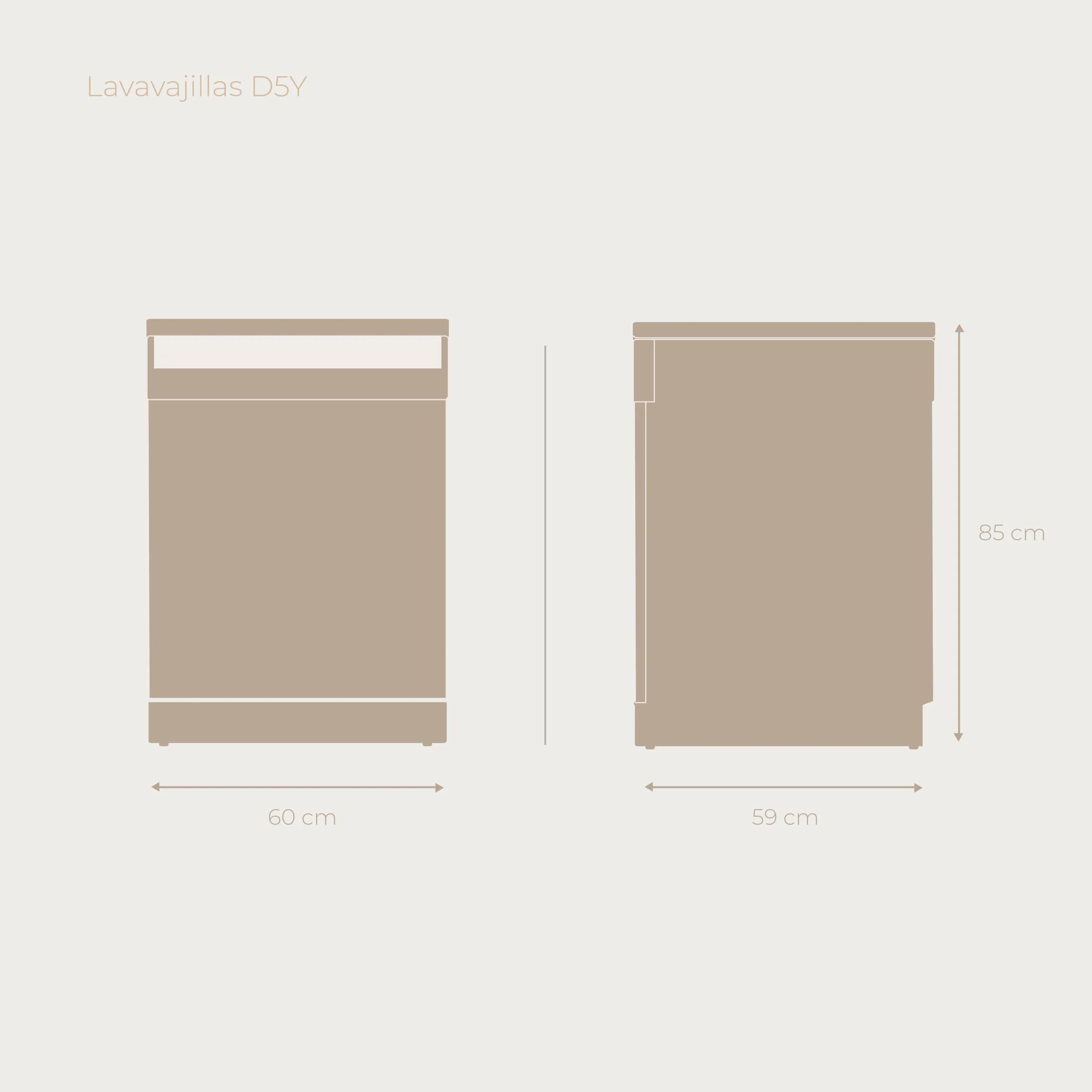Lavavajillas EVVO D5Y 16 cubiertos 45 dB 8 programas libre instalación 60 cm Inox