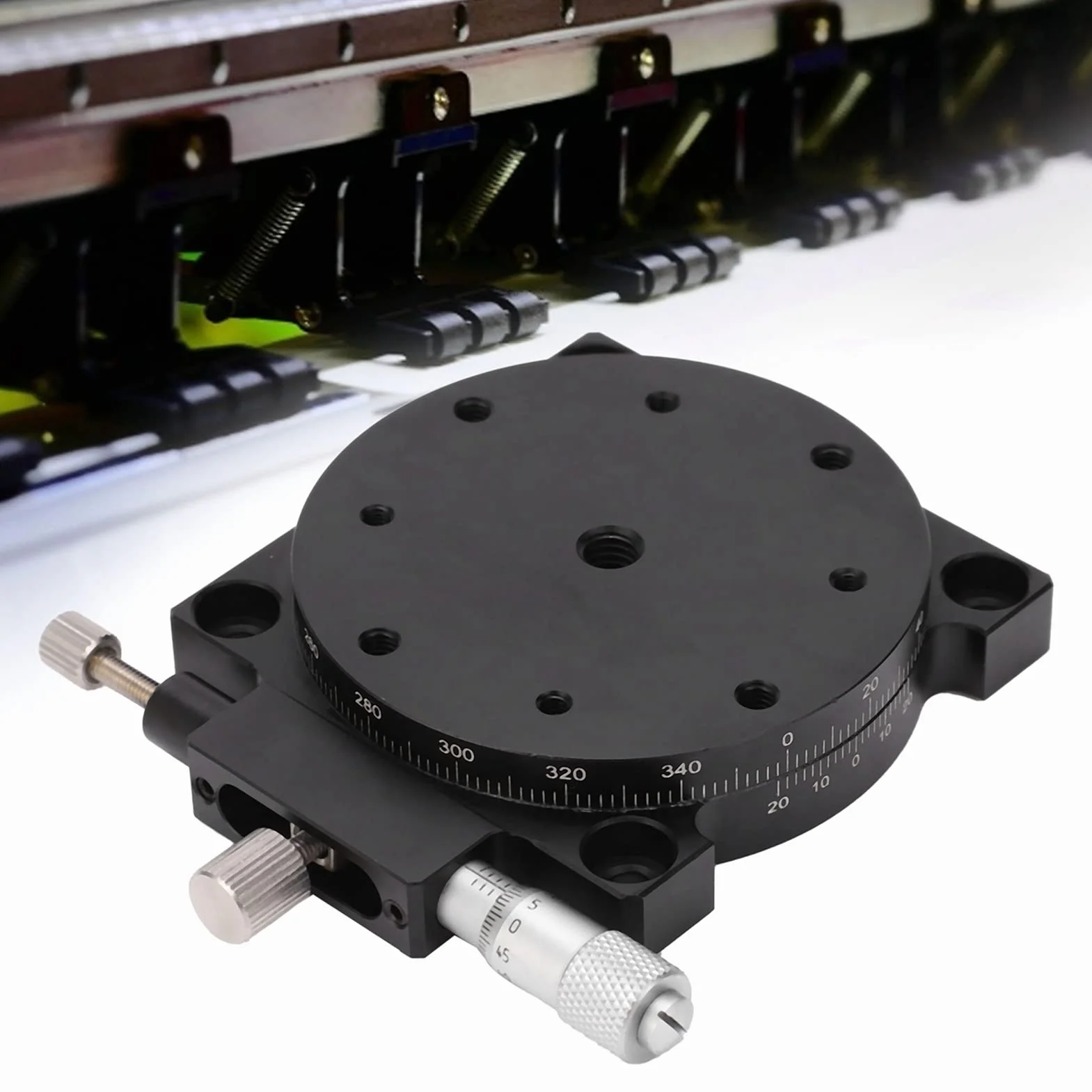 Plataforma de desplazamiento manual Los ejes R Rotación Etapa lineal de 360 ​​° Tabla 60 mm RS60 L Tuning Fine Sliding Etapa óptica