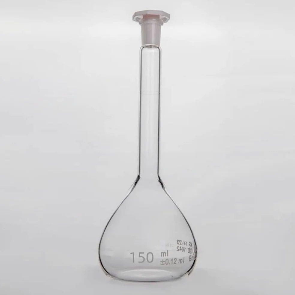 Equipos y suministros de laboratorio Matraz aforado transparente con tapón de plástico, vidrio borosilicato F81