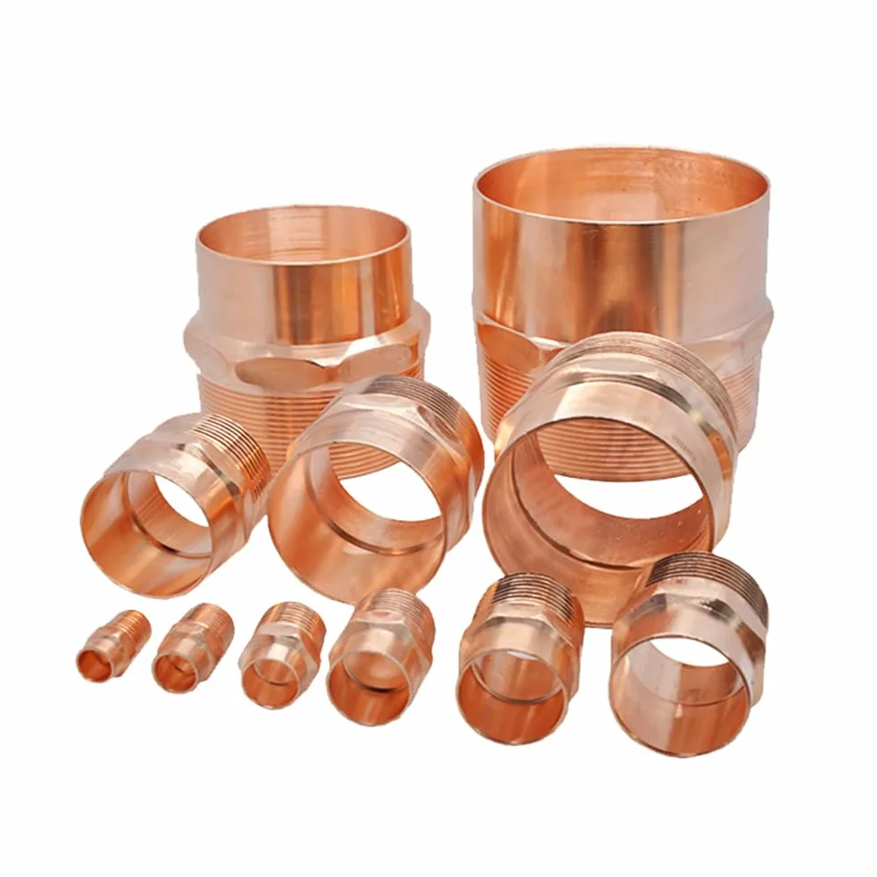 1/4" 3/8" 1/2" 3/4" 1" -4" Male to Solder Cup Connector Copper End Feed Coupling Plumbing Fitting Coupler for Air Condition(ID 28mm to 1 Inch) Barb Fittings