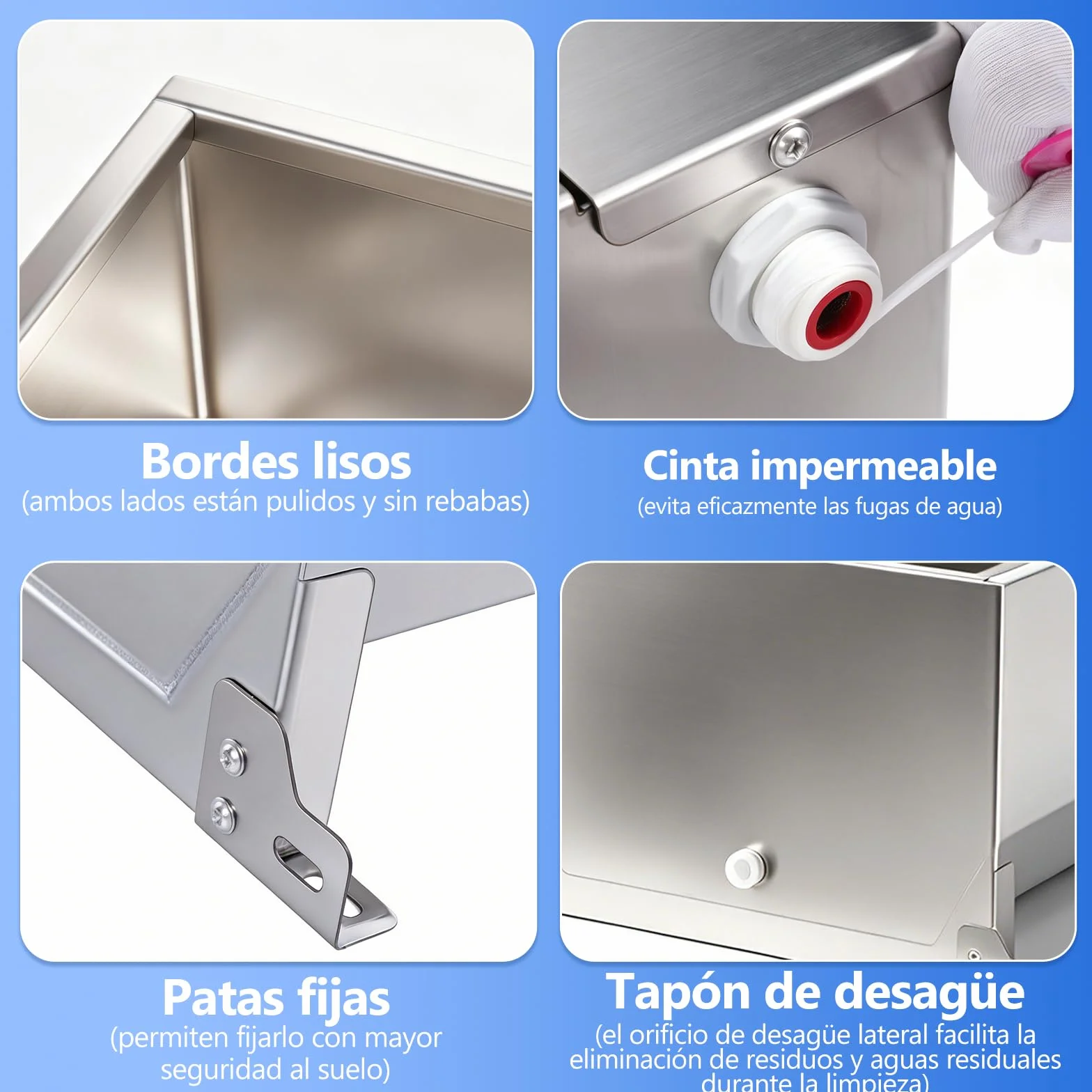 Bebedero Automático 50L Acero Inoxidable, Bebedero Exterior Gran Capacidad con Válvula de Flotador, Dispensador de Agua para Caballos, Vacas, Cerdos, Cabras y Perros Grandes