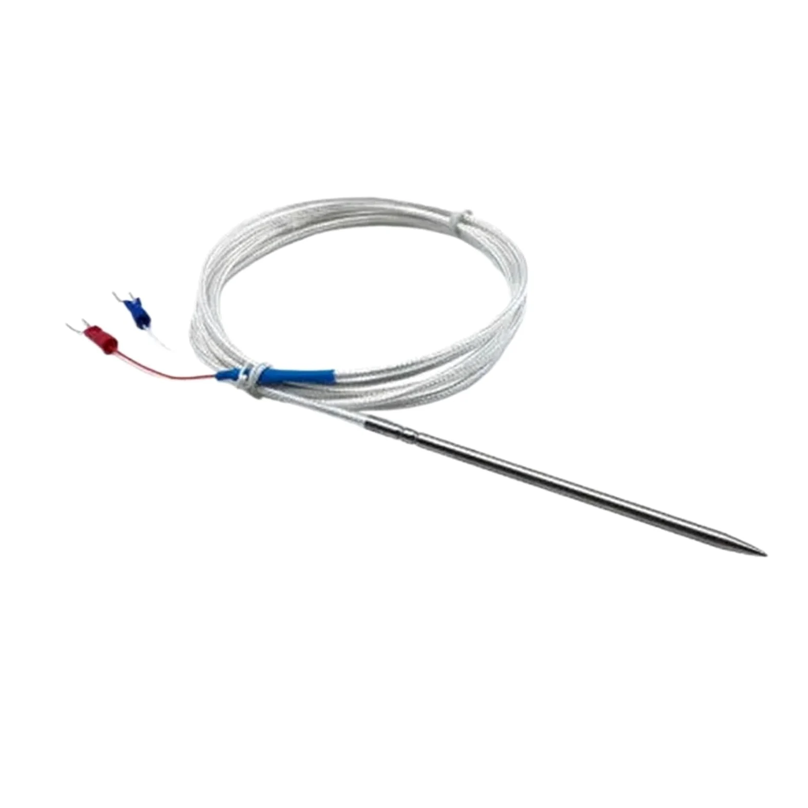 Termopar de resistencia térmica con punta de aguja NTC10K/PT100/PT1000 insertado en acero inoxidable SUS304 de grado alimenticio de 4 x 100 mm(PT100 Cable5m)