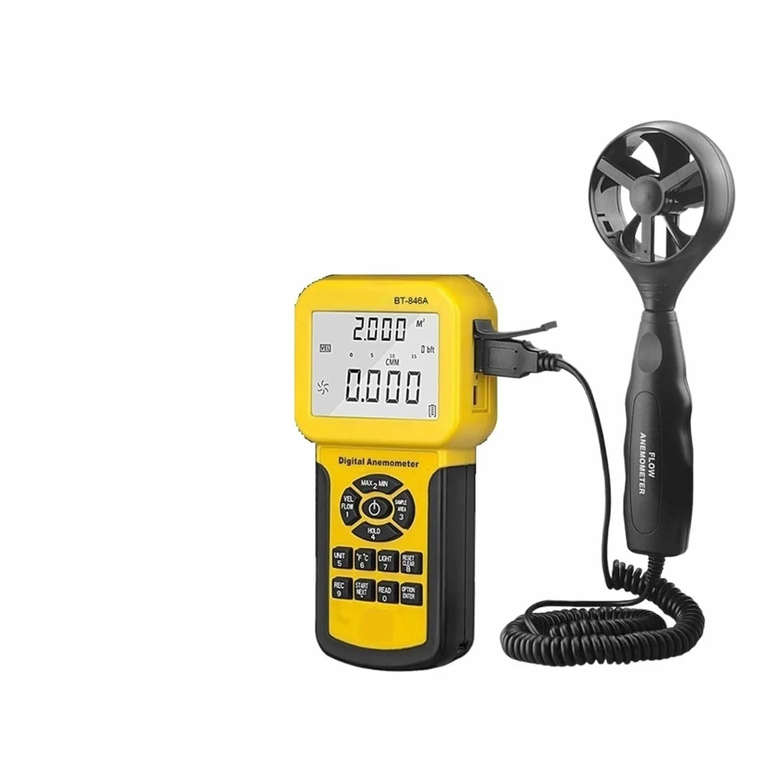 Anemómetro Digital Volumen De Aire Velocímetro Probador Velocidad Del Viento Medidas Medidor Tacómetro Mediciones Precisas Versátiles
