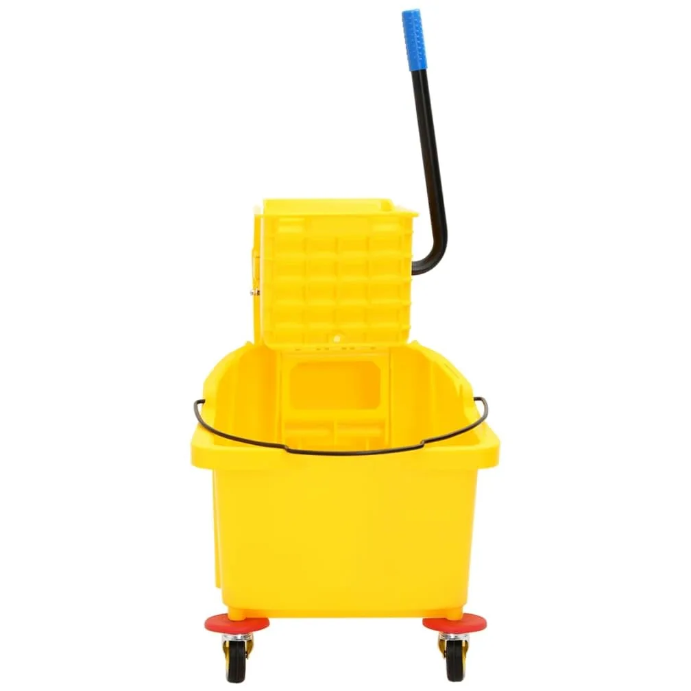 Cubo de fregona con escurridor y ruedas (36 L, PP, 36 L), color amarillo