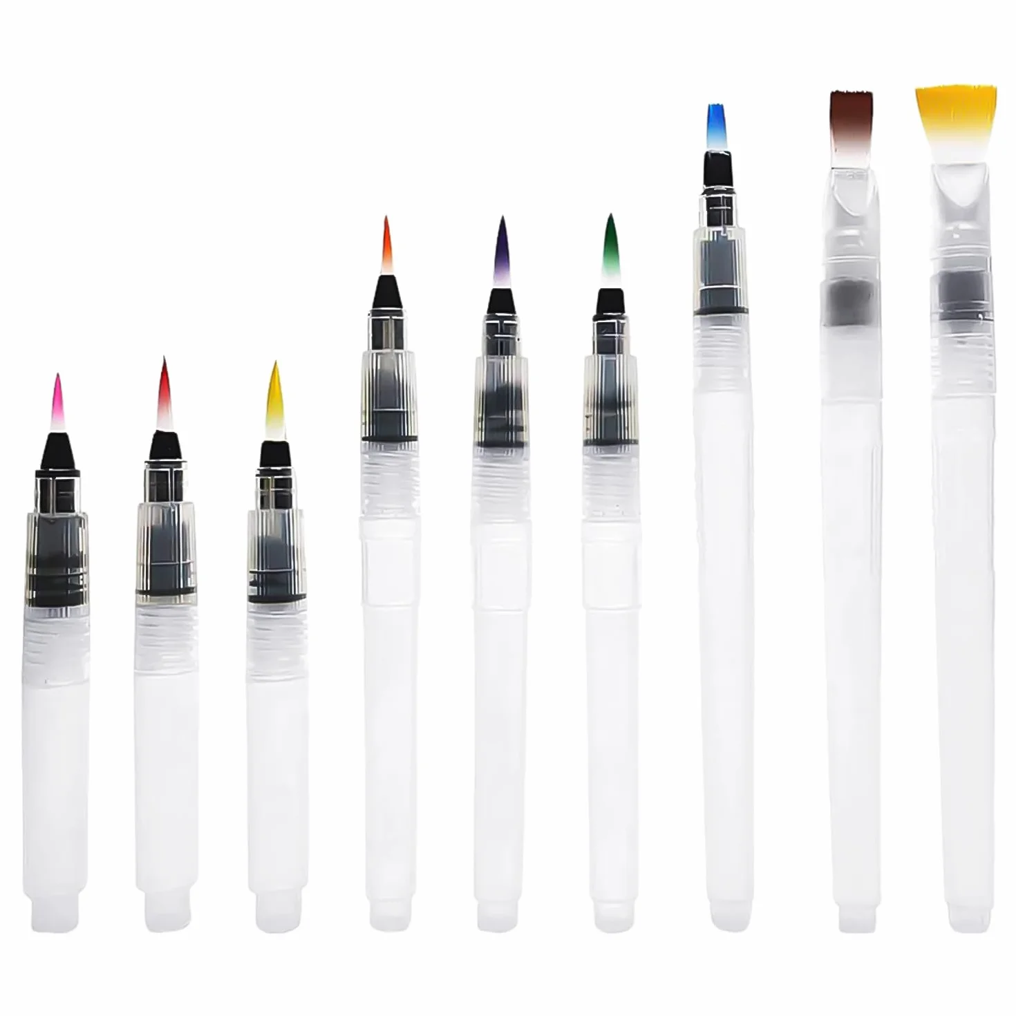 Juego de 9 pinceles y acuarela, lápices de colores recargables para niños