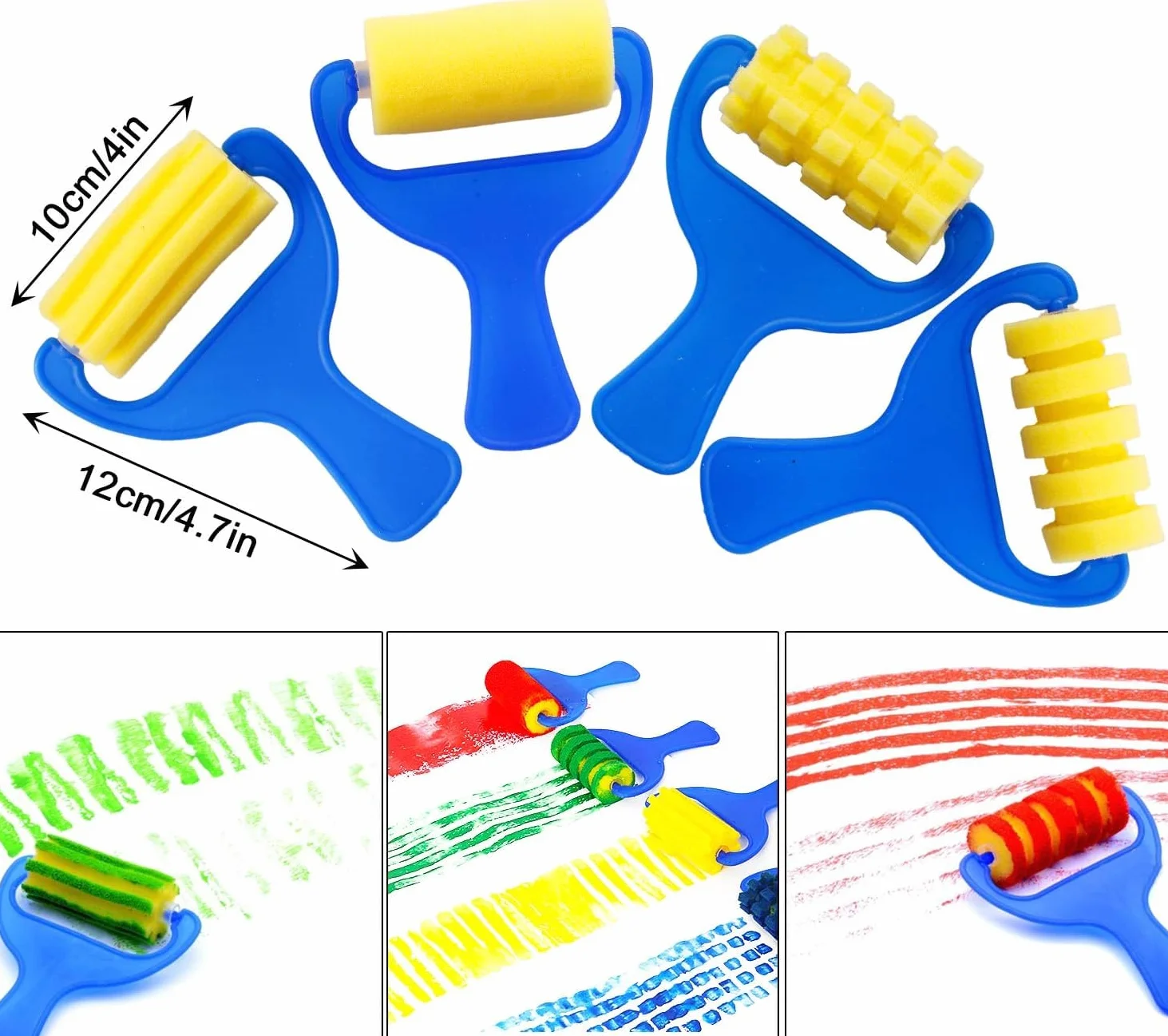 Harxin 30 Piezas Cepillos de Pintura de Esponja Herramientas de Dibujo para Artes DIY
