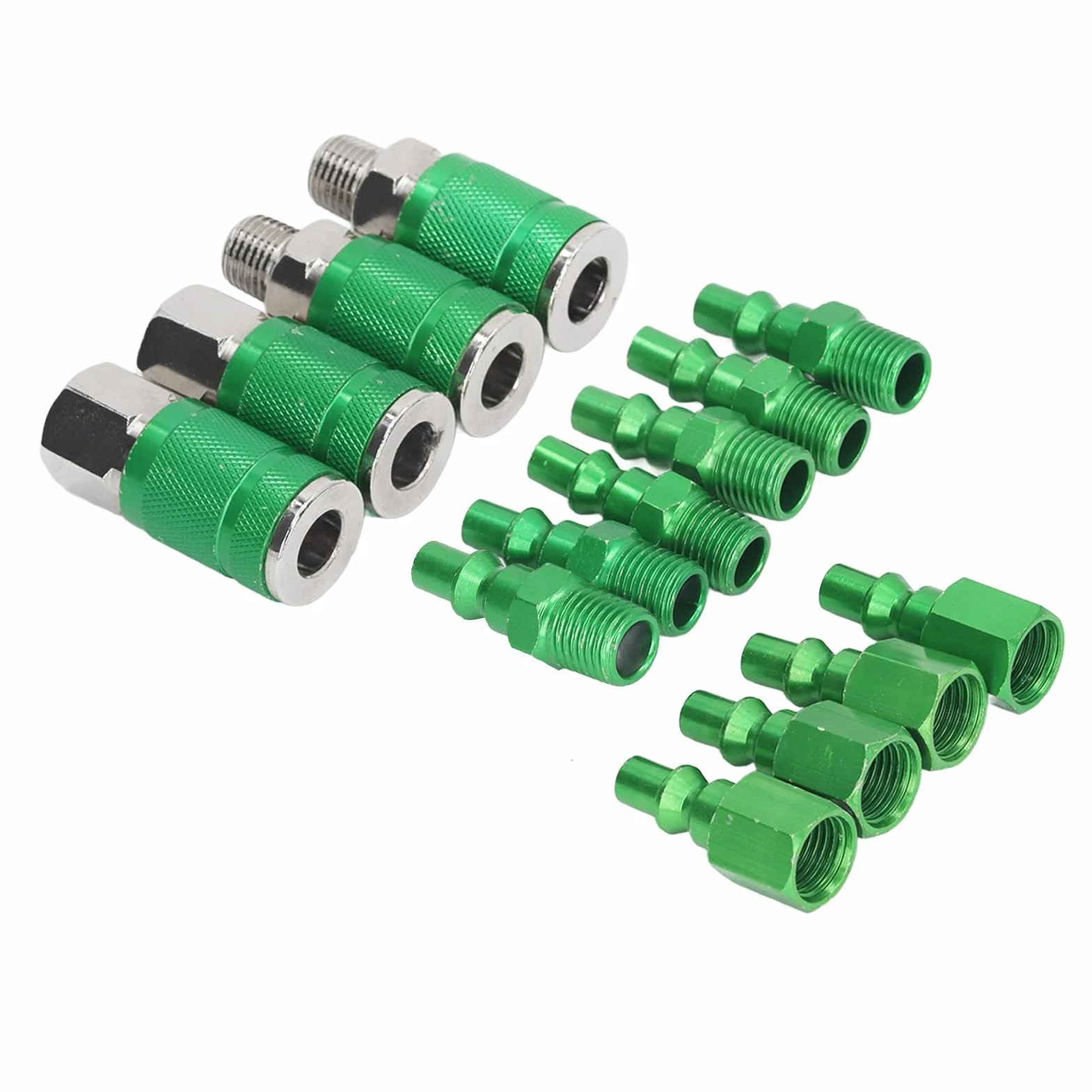 Conectores Rápidos Industriales de Aire, NPT 1/4 Pulgadas, Aleación de Aluminio Universal