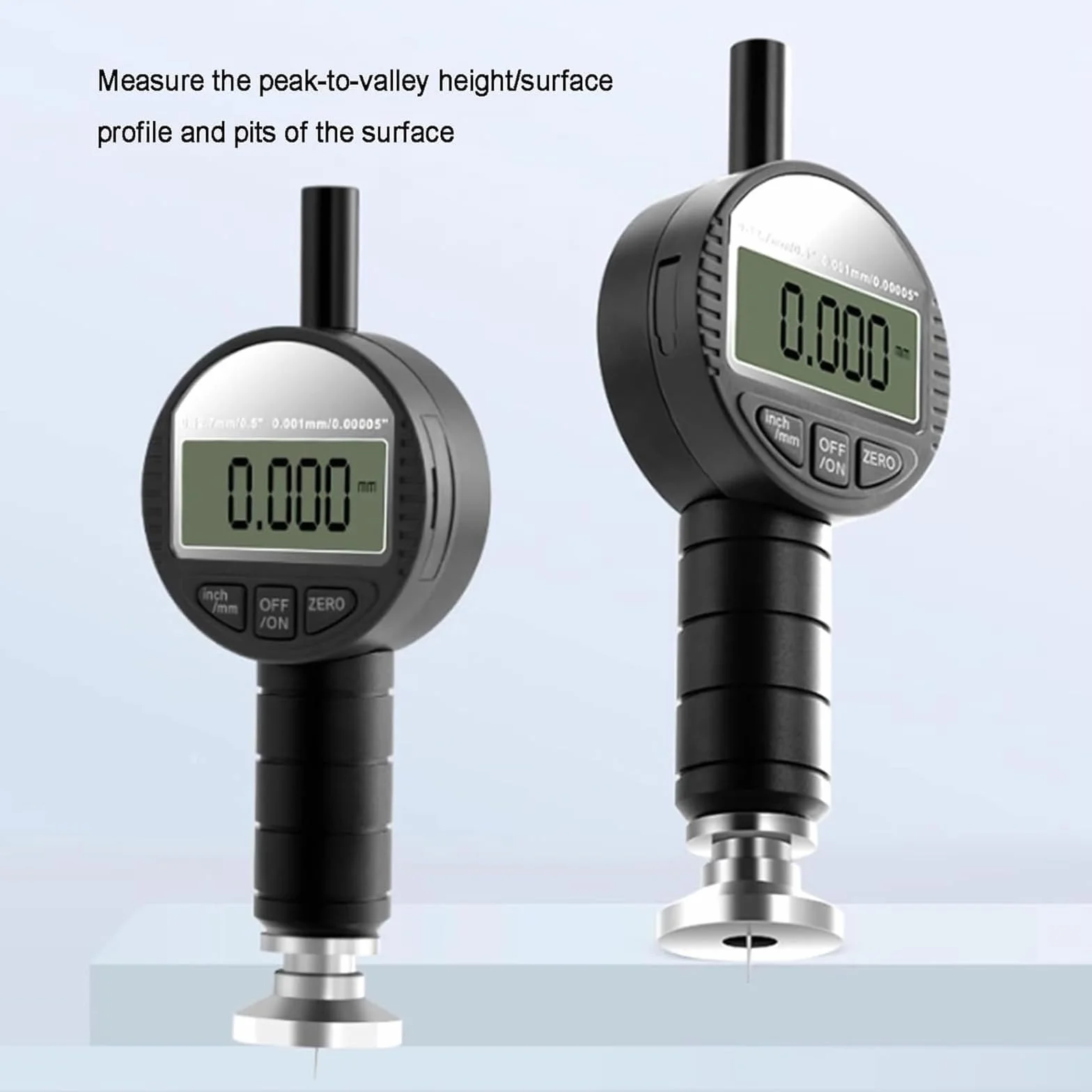 Rugosímetro digital para superficies, medidor de rugosidad para granallado y arenado con 0-6,5/8/10 mm, con opciones métricas/pulgadas intercambiables, medidor de patrones de anclaje(0-10mm)