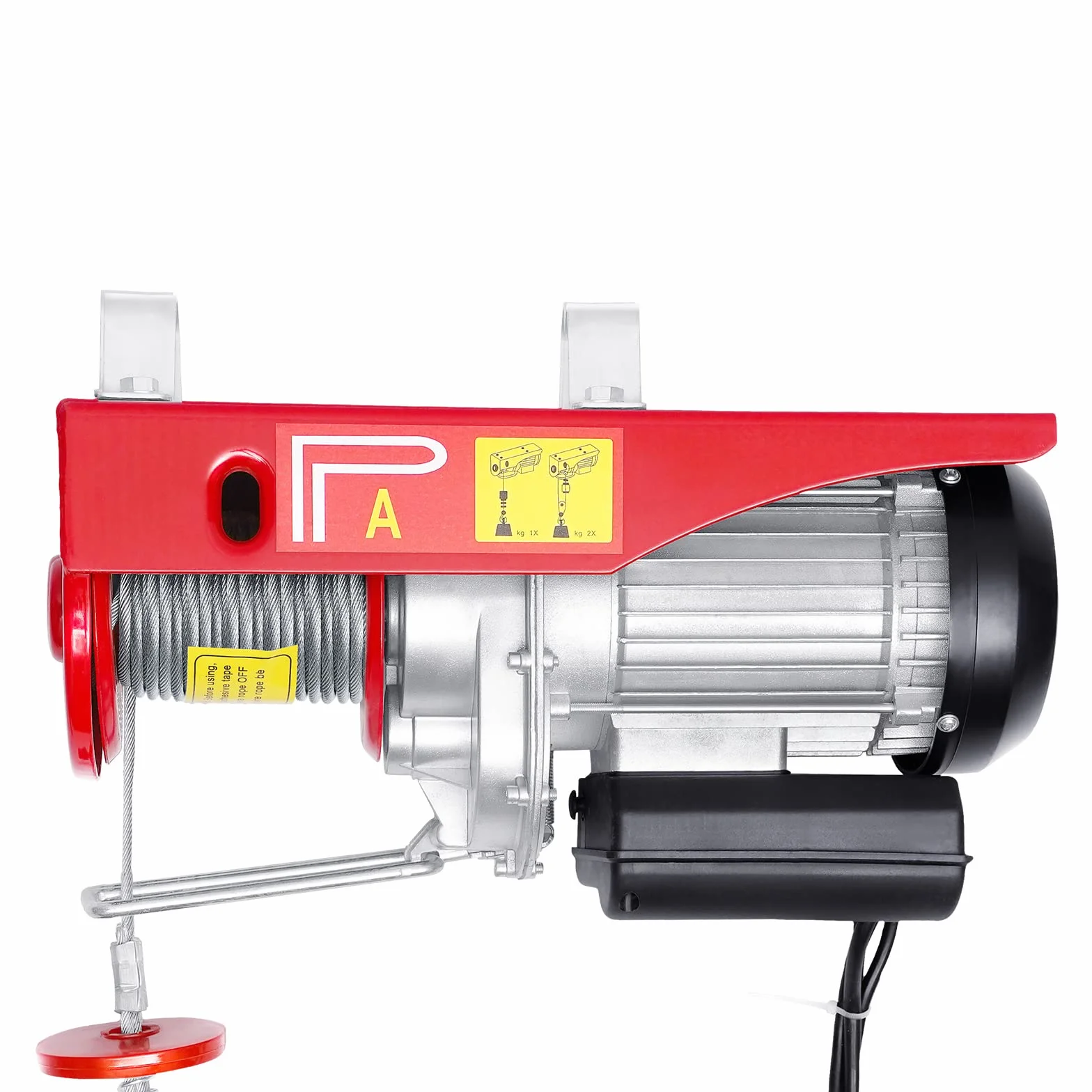 Elevador eléctrico, 800 kg, grúa eléctrica de polea, elevador, cabrestante de motor, con anillo de fijación, para varios dispositivos de elevación como columnas individuales, pilastras, 41 x 40 cm,