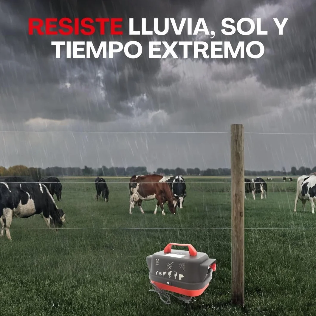 Pastor eléctrico Llampec Mod.17 “Estel” con conexión a red 230V – 6,3 J, 10.000 V y 75 km de alcance – Ideal para ganado equino, vacuno, porcino, ovino y animales salvajes – Fabricado en España