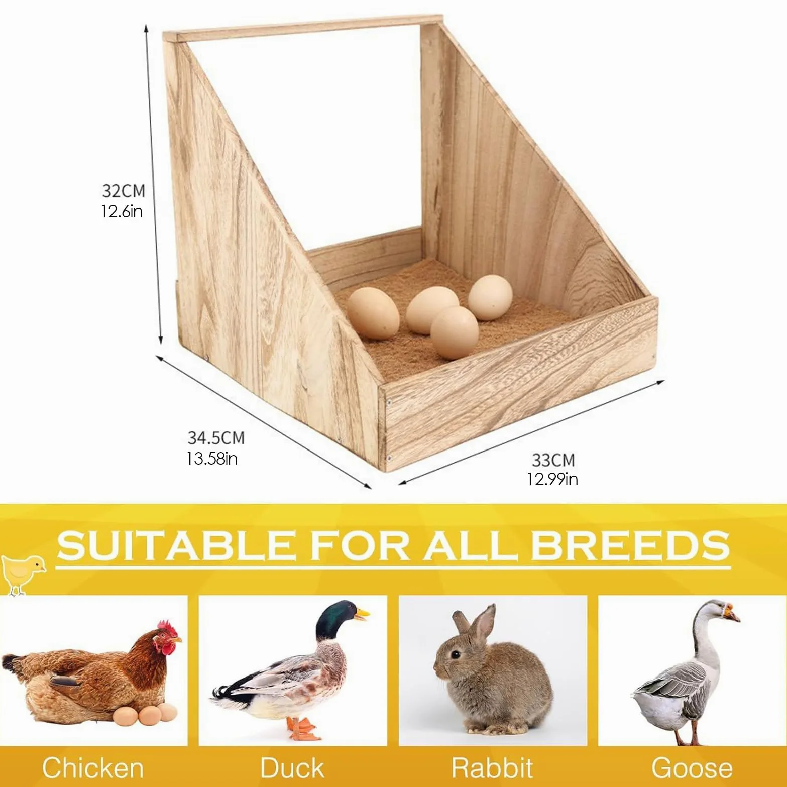 Cajas De Puesta para Gallinas De Madera con Almohadillas Y Percha para | Cajas De Para La Puesta De Huevos Para Gallinas En Gallineros Durante Invierno Para Aves De Corral Con Percha En Granja Y C