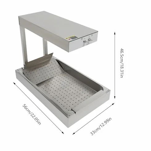 Calentador de patatas fritas 750 W acero inoxidable profesional eléctrico