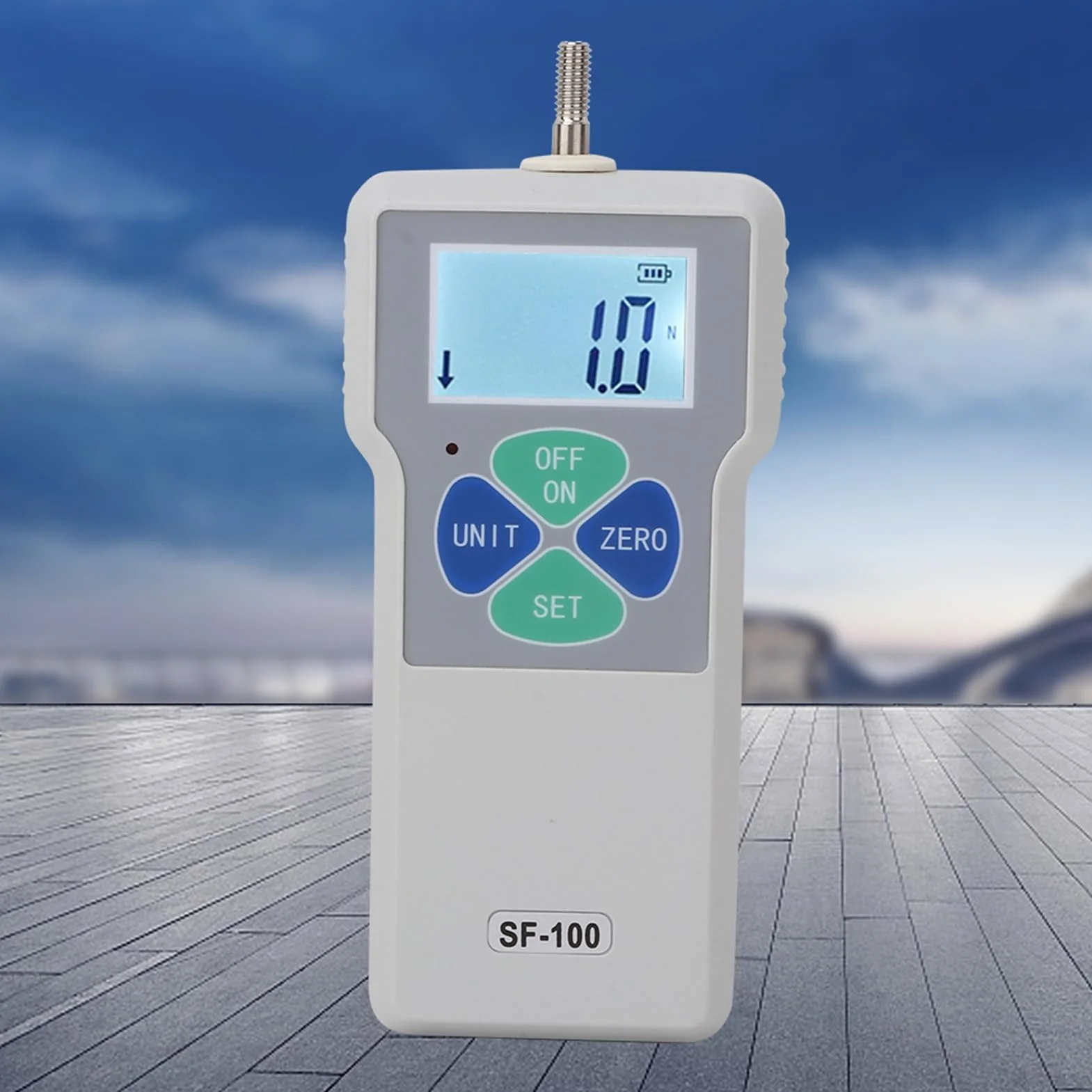 Medidor de Fuerza Digital SF-100, Probador de Empuje y Tracción, Instrumentos de Medición de Presión 100N con Pantalla LCD, Enchufe Estadounidense (Enchufe de la UE)