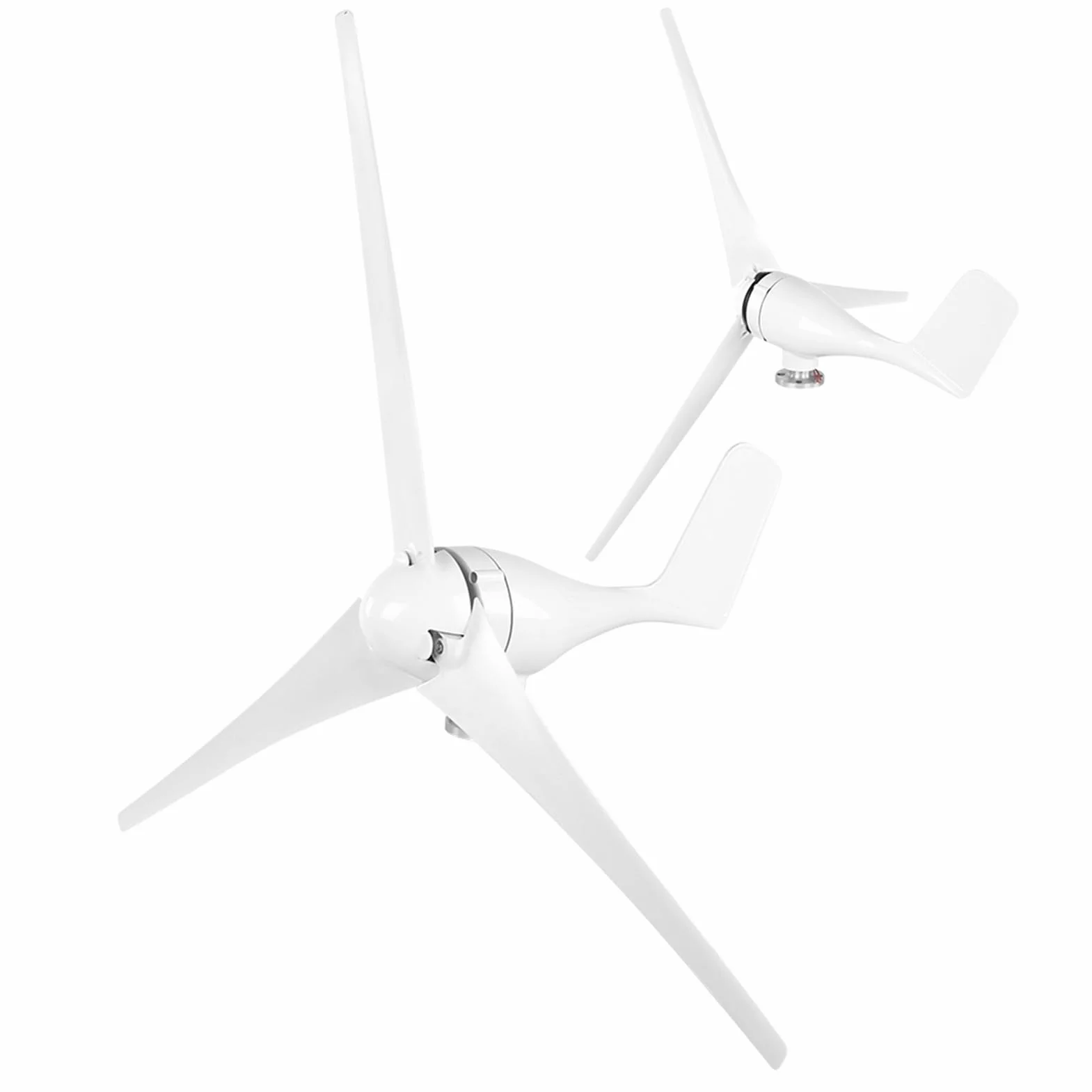 Generador de Turbina de Viento 1200W, Kit de Generador de Molino de Viento con 3 Palas Y controlador de Viento Para Carga Marina (White 12V)