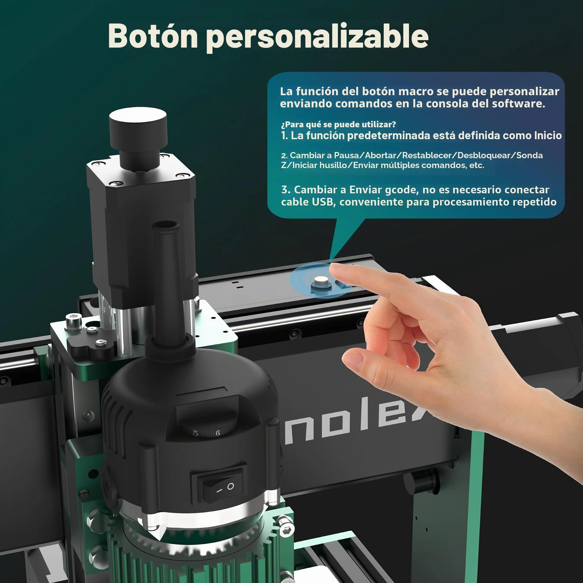 Fresadora CNC 3060-Evo Max, hecha de metal con doble eje XYZ, guías lineales de acero con fresa superior de 800 W, ideal para cortar aluminio, latón, acero