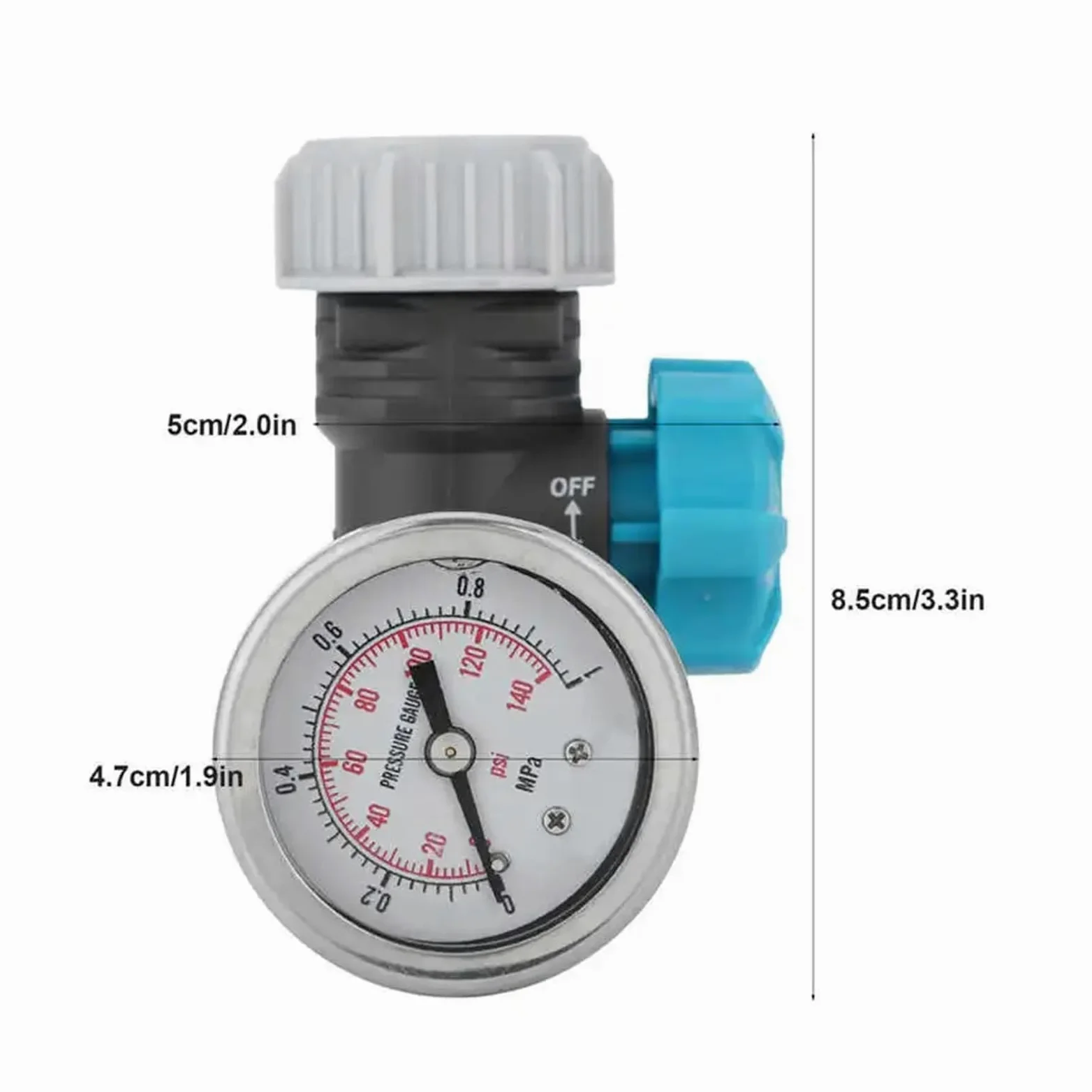 Válvula Reguladora de presión de agua ajustable, reductor de presión con manómetro, válvula reductora de presión for invernadero y jardín