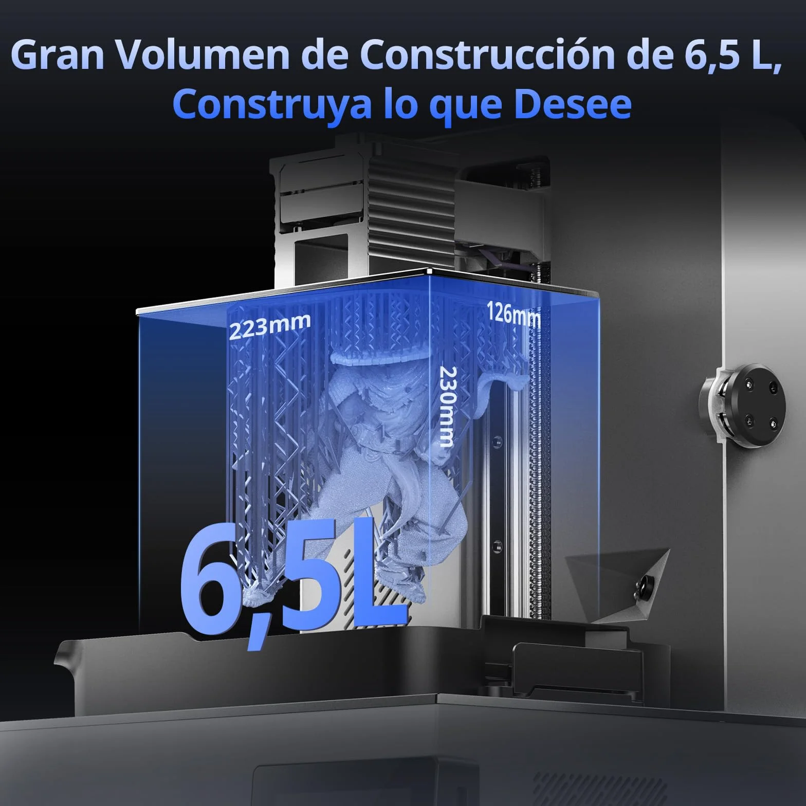 ANYCUBIC Photon P1 Impresora 3D Resin 14K con Placa de Construcción de Acero Rectificado con Precisión, Película de Liberación de Olas, Diseñada para Resina Ultraviscosa de 8000 CPS, 223x126x230 mm