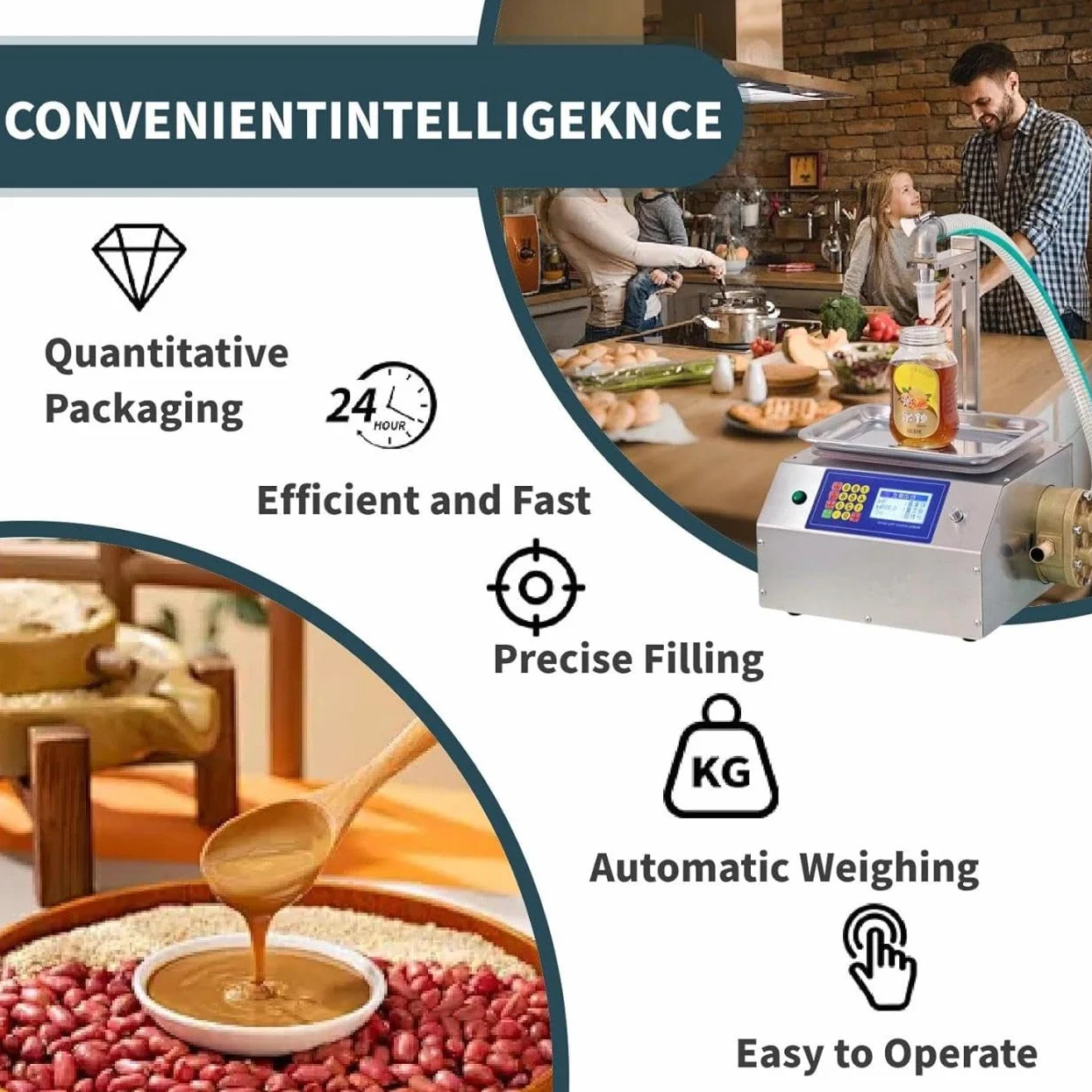 Máquina llenadora automática de Miel, máquina llenadora de líquidos, Micro llenadora de Alta precisión para Aceite lubricante, Mantequilla de maní y líquidos espesos