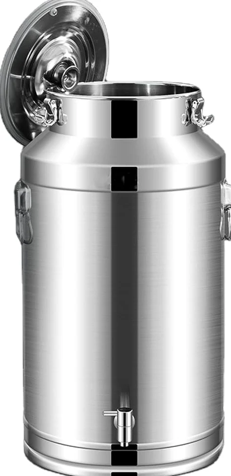 Recipiente de transporte de lácteos de acero inoxidable de grado alimenticio, tanque de almacenamiento de líquidos multiusos de 5 L/9 L/14 L con grifo, contenedor de bebidas de uso agrícola y