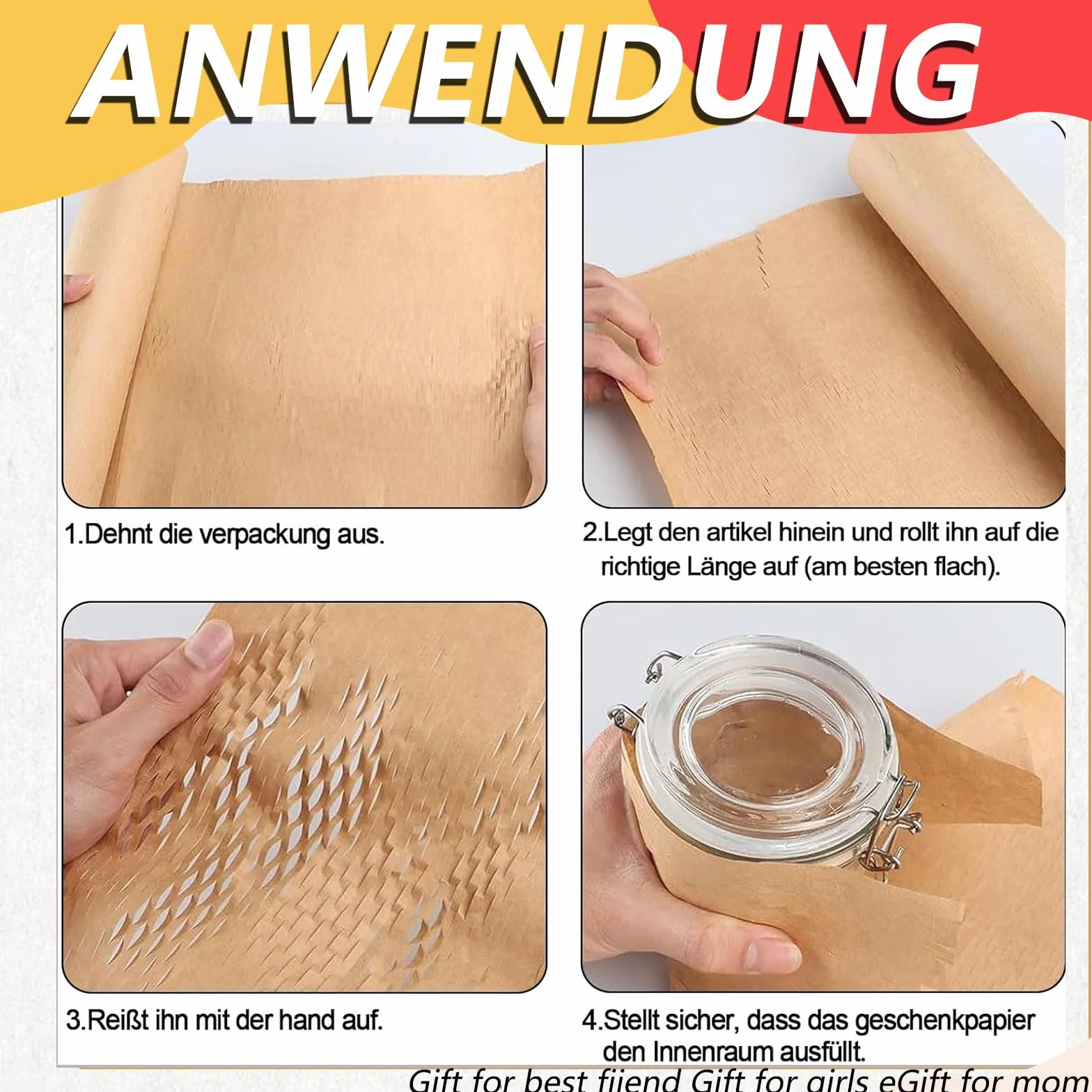 Papel de nido de abeja 30 cm x 30 m, rollo de protección para embalaje de regalos y artículos frágiles