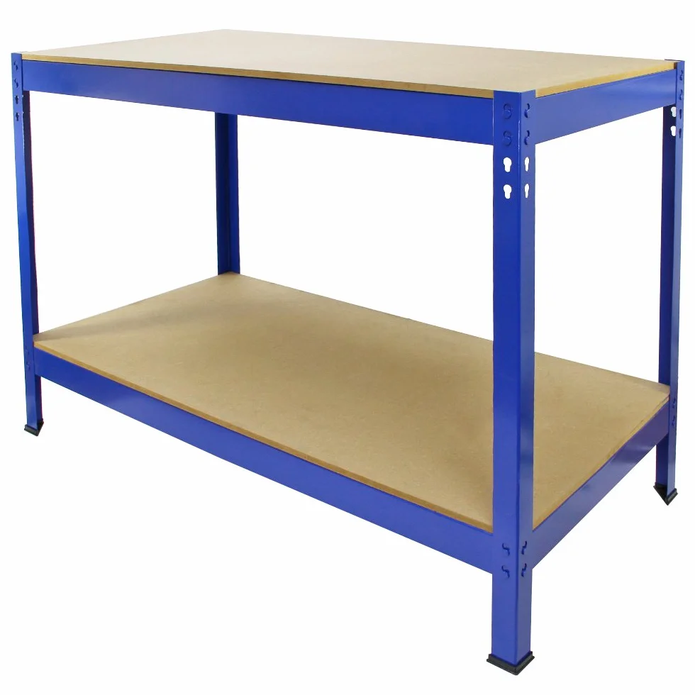 Mesa de Trabajo Metálica Q-Rax de Acero Sin Tornillos 120cm x 60cm x 90cm Banco de Trabajo Metálico