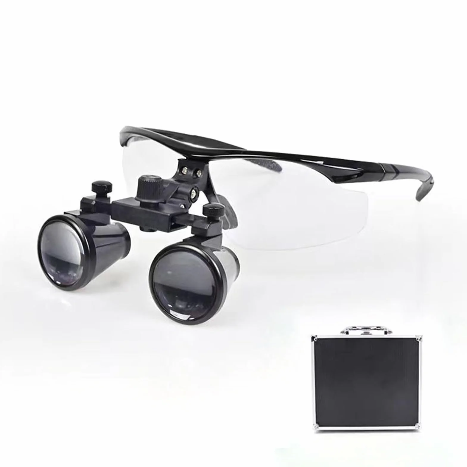 Lupa Dental Profesional con Luz LED, 3.5X, Montura Ajustable, Negro