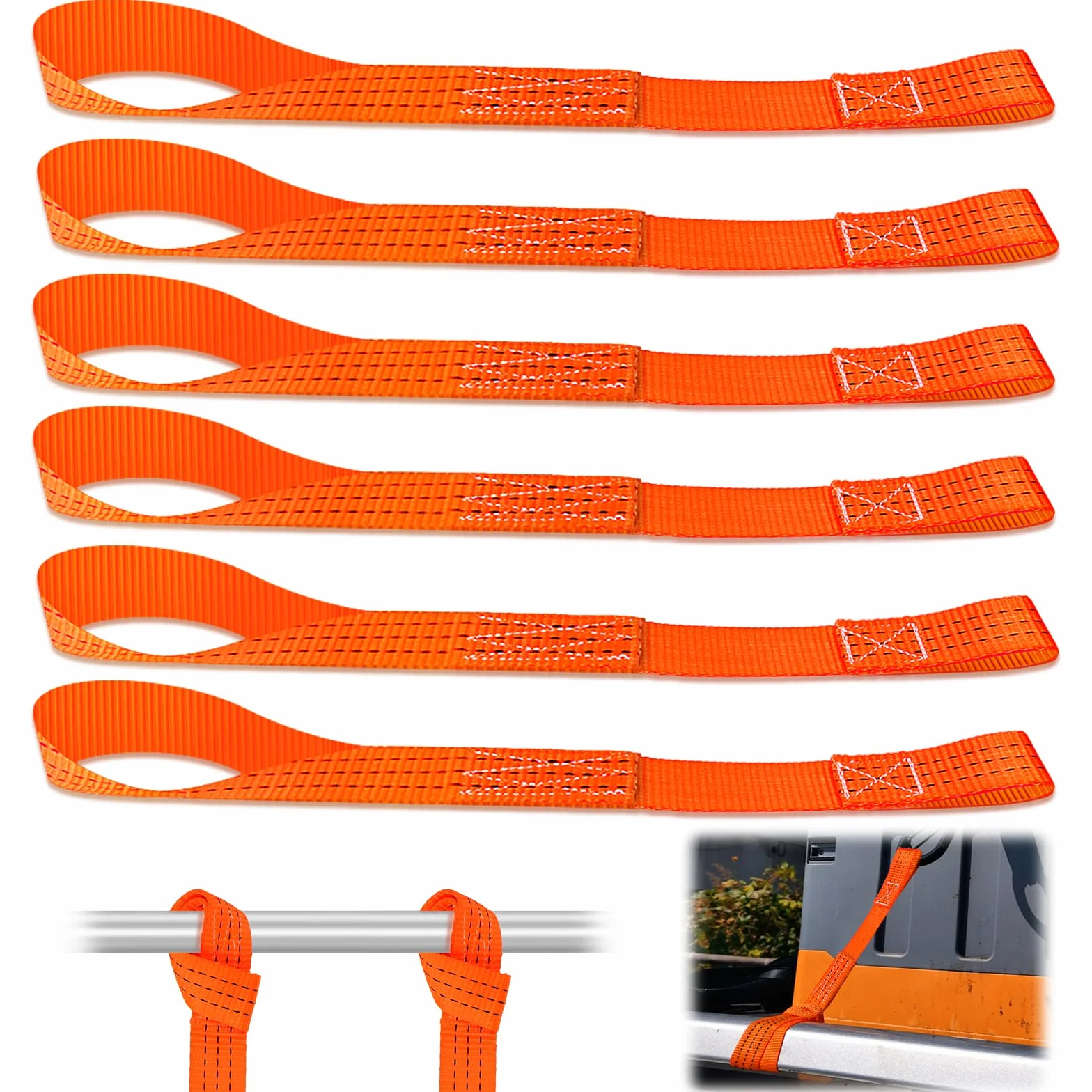 Cinchas de Amarre Eslingas de Carga 6 Piezas 1000 Kgf 43 x 3,8cm