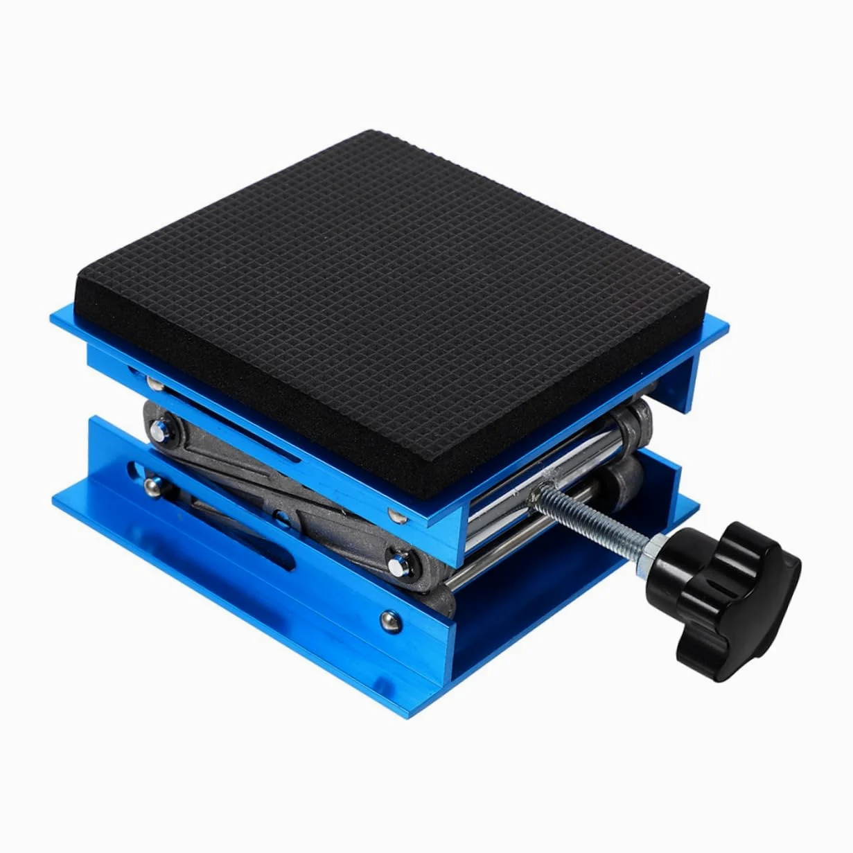 Mobestech Plataforma Elevadora de Tijera para Laboratorio de Aleación de Aluminio con Esponja Amortiguadora, Diseño Antideslizante, Tamaño 15x15cm, Capacidad 10kg para Equipos