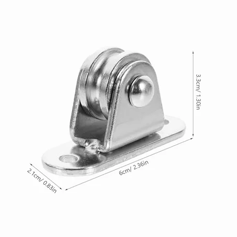 Juego de 6 bloques de polea de acero inoxidable pesado con rodamientos, sistema de polea de cuerda de alambre industrial para remolque de elevación y manipulación de materiales, kits de bricolaje