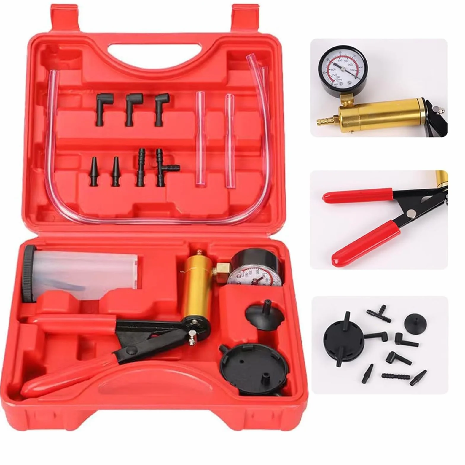 Kit de filtración al vacío resistente y asequible: bomba y botella de filtro de metal, embudo Büchner de porcelana. Juego completo for laboratorio general.(1000ML)