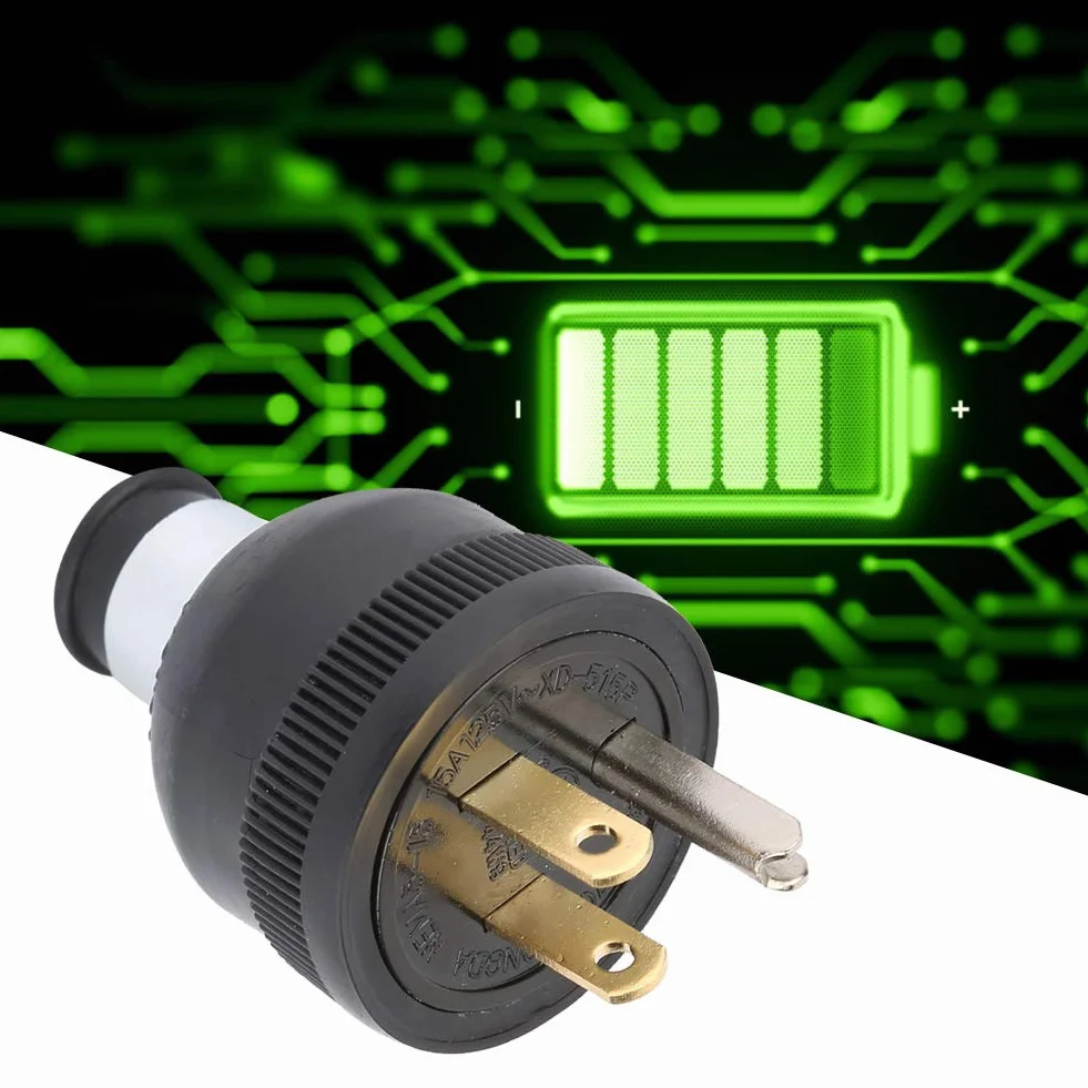 Enchufe de Hoja Recta NEMA 5-15P 15A 125V 2 polos Enchufe de Alimentación de EE. UU. Conector Macho 50-60 (HZ)