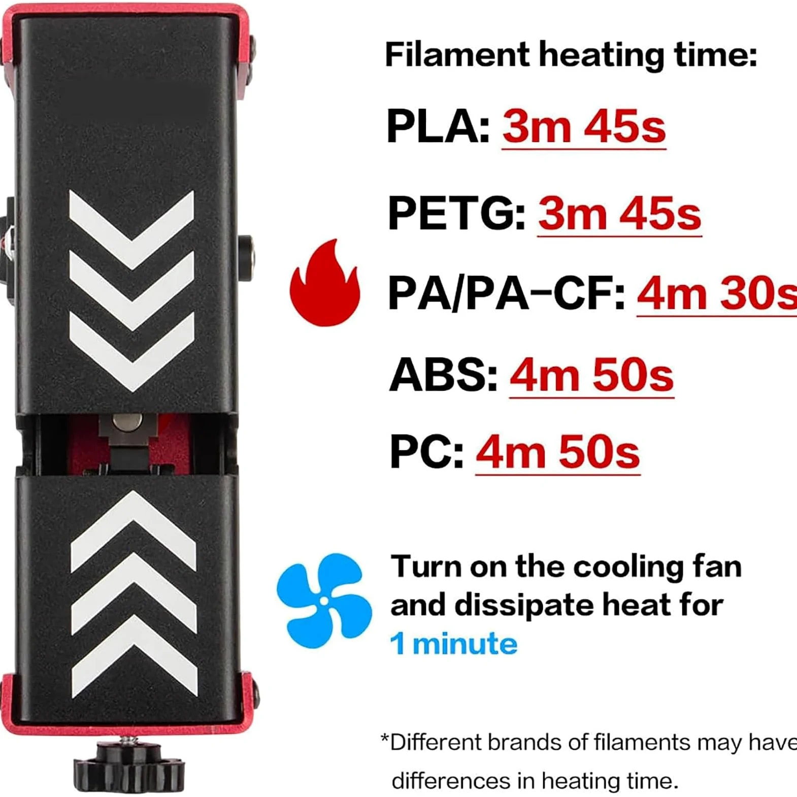 Conector de filamento para impresora 3D, herramienta de unión de soldadura eficiente con 100 tubos de teflón, calentamiento rápido y enfriamiento integrado, tensión de abrazadera ajustable, para filam