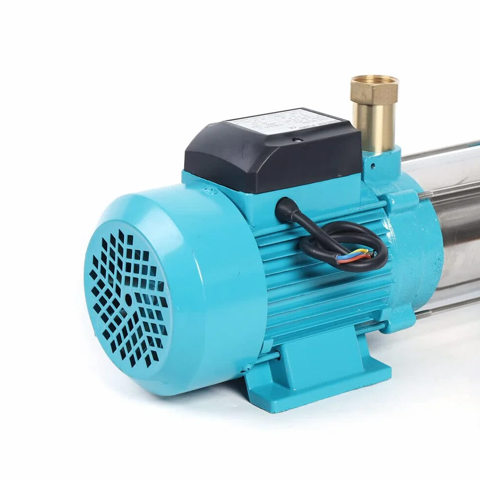 Bomba centrífuga de 1300 W, bomba automática de agua doméstica, interruptor de presión, bomba de jardín, 4000 L/h, IP44, con interruptor de presión, manómetro, Azul