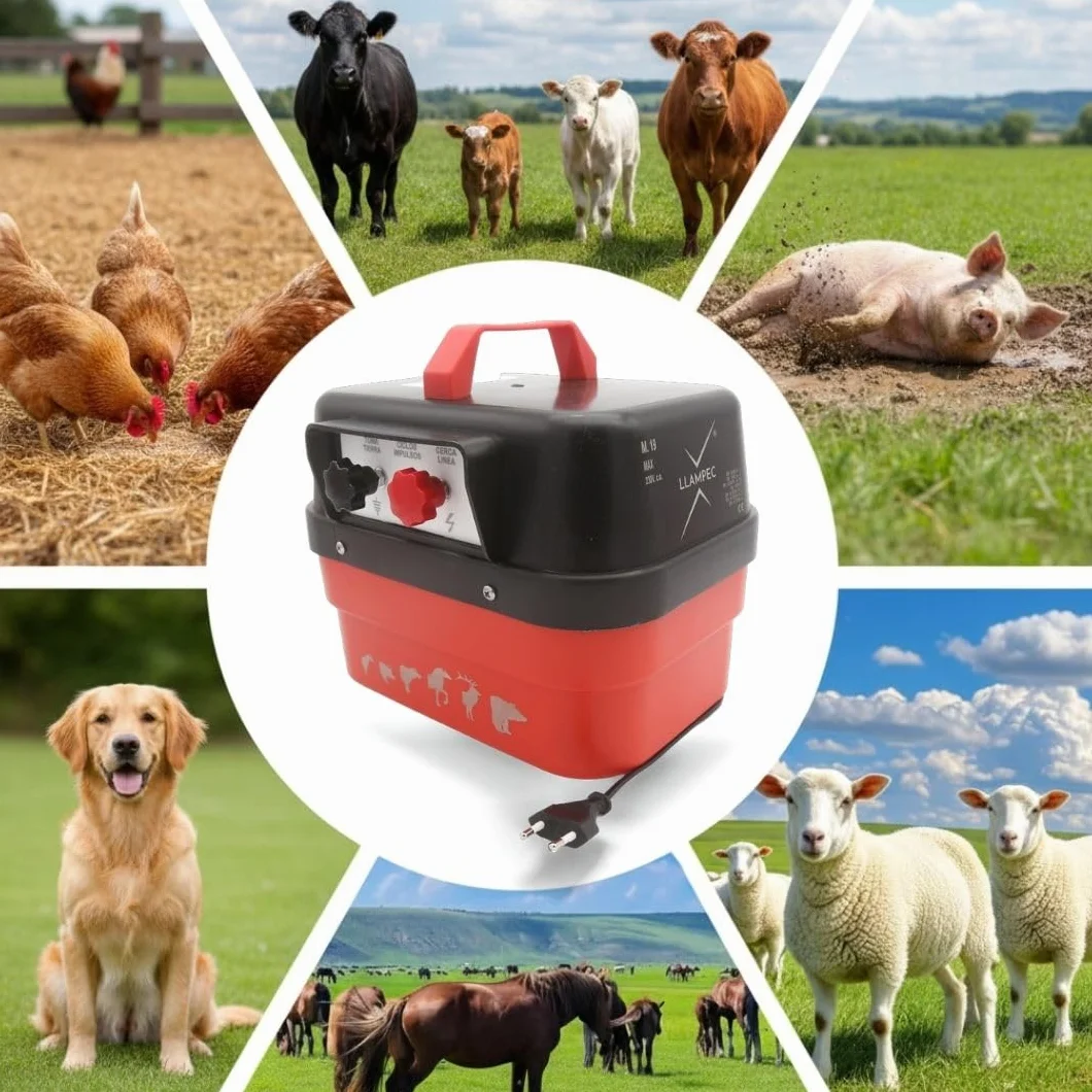 Llampec Pastor Eléctrico 19 MAX con Conexión a Red 230 V – 8 J - 10.000 V - 130 km de Alcance – Cerca eléctrica de Alta Potencia para Animales Salvajes y Ganado – Fabricado en España
