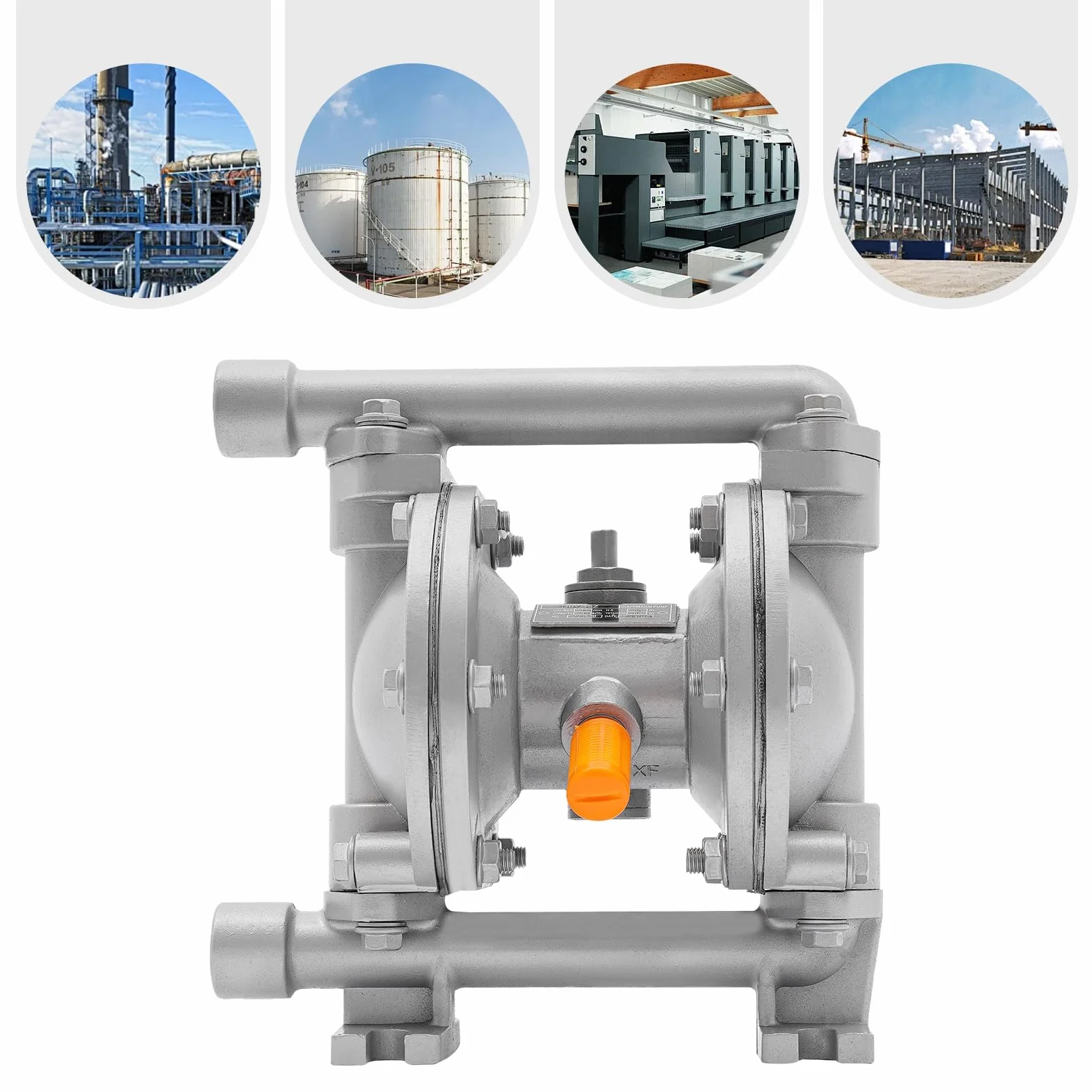 Bomba neumática de diafragma, doble diafragma, 7 kgf/cm, para petróleo y productos químicos