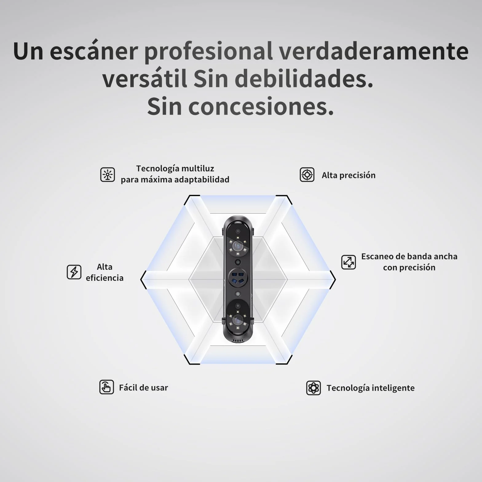 Creality Sermoon S1 3D-Scanner, Precisión volumétrica de 0,02 mm, 90 FPS, 1+7+34 láseres azules + NIR, objetos de 5 mm a 4000 mm, software de IA, impresión CAD/3D