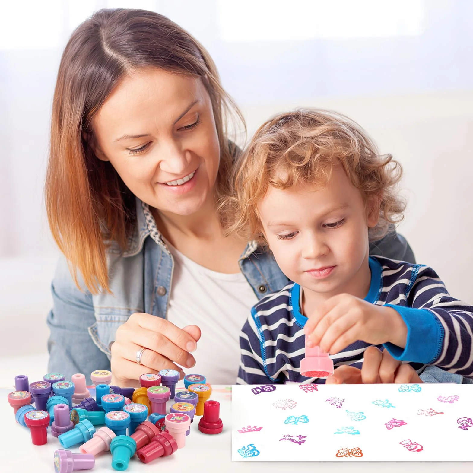 Auauraintt 36 Piezas Sellos Autoentintables para Niños, Juego Multicolor, Premios Escolares, Regalos de Fiestas