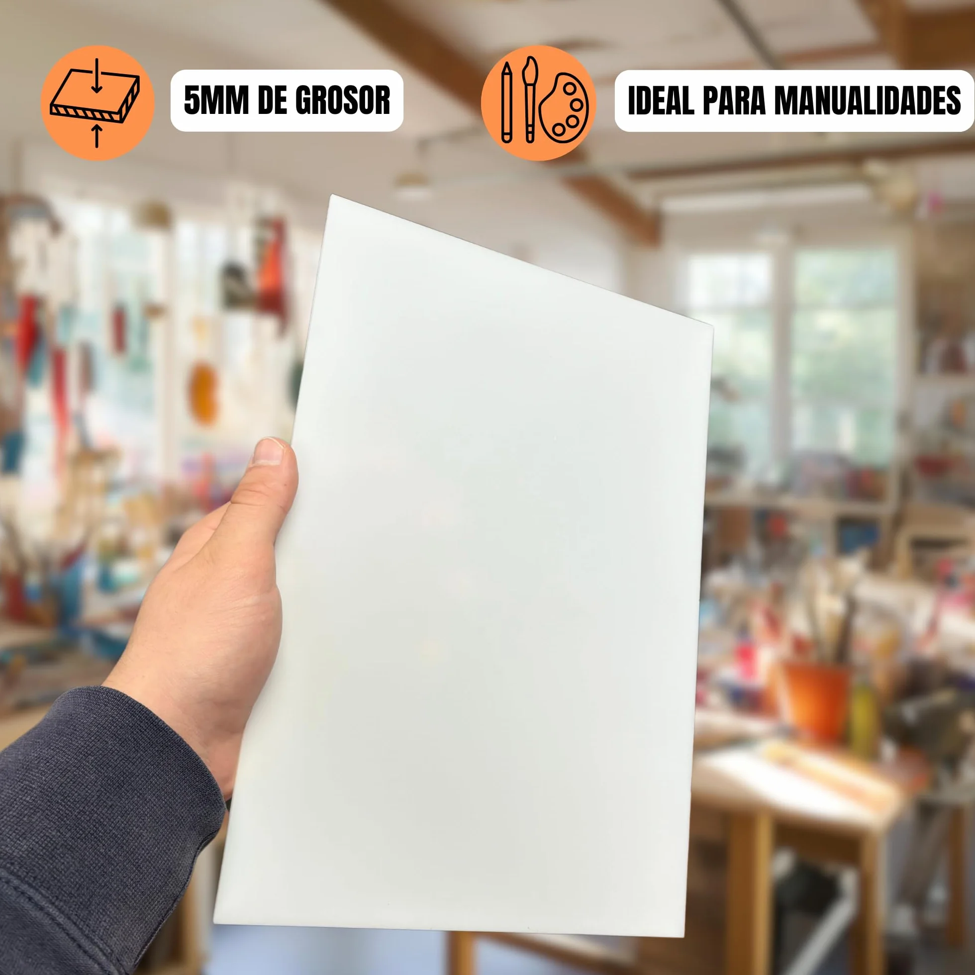 GOYAPRINT Metacrilato Blanco Opal 5MM Plancha Acrílico 21x29,7 cm