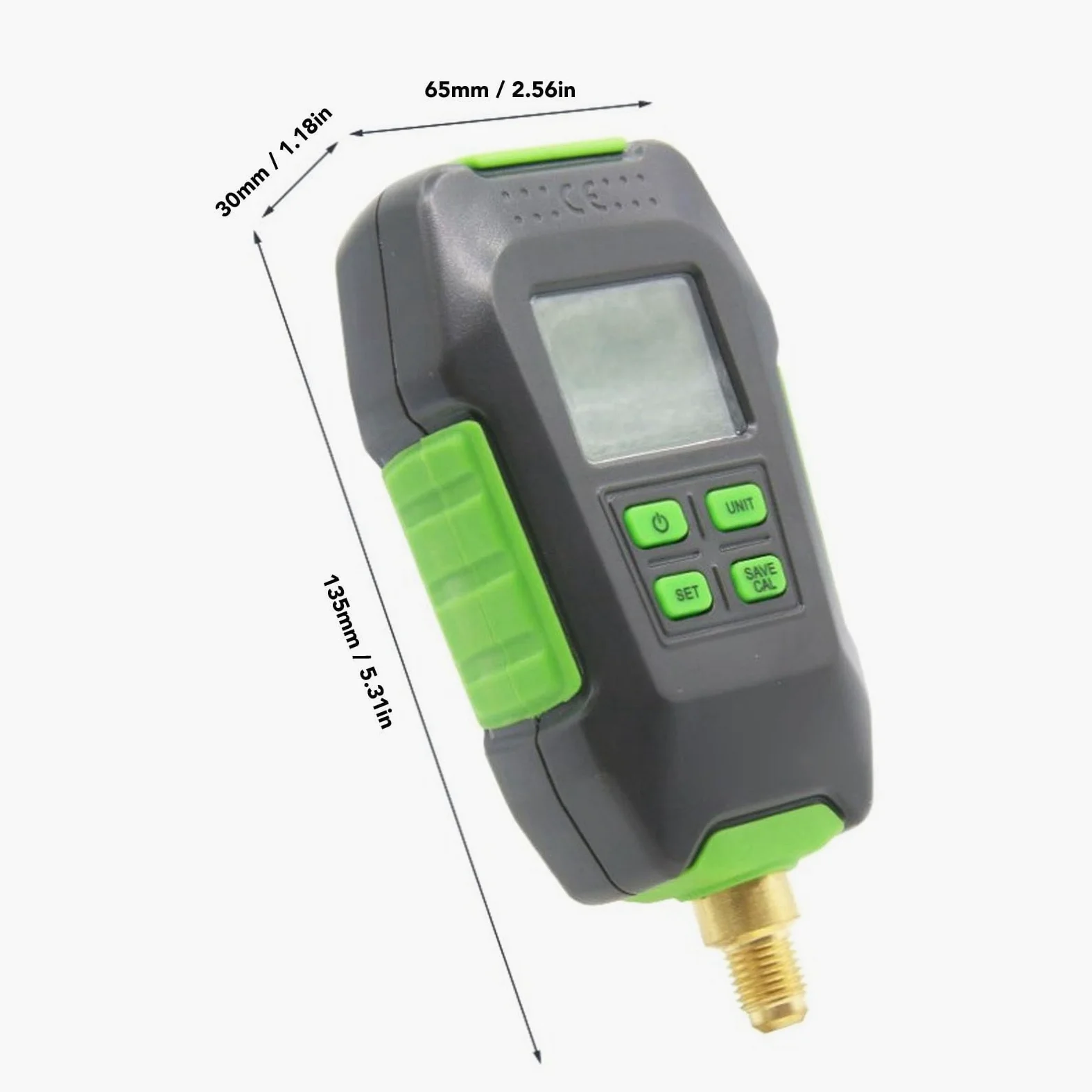 Dioche Vacuómetro Hvac Medidor de Vacío digital: Medidor de Micras de Vacío Profesional con Pantalla Grande e Interfaz 20UNF de 7/16 Pulgadas para Mediciones Atmosféricas Precisas