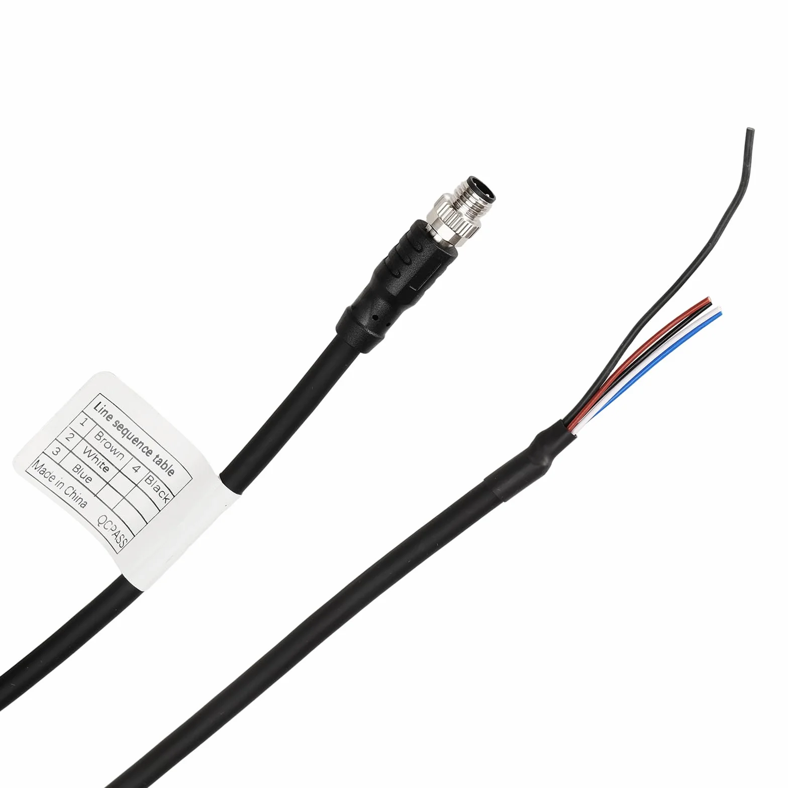 HangTon Cable de alimentación M8 4 pines macho A-Code PVC 10m para interruptor Keyence