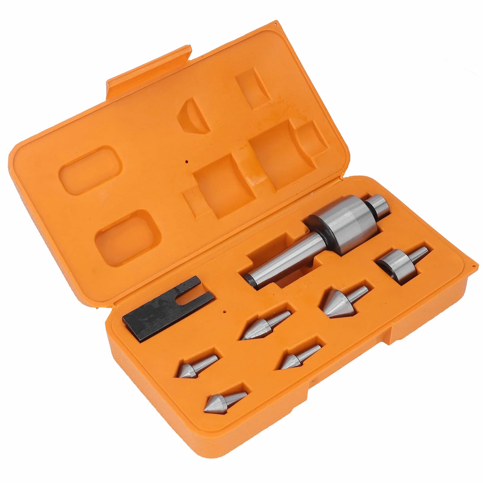 Conjunto Centro Vivo Torno CNC, Cono Morse Giratorio Acero Alto Carbono, Precisión 0.0006, 7 Puntas Intercambiables 2000 RPM, para Máquinas CNC Industriales