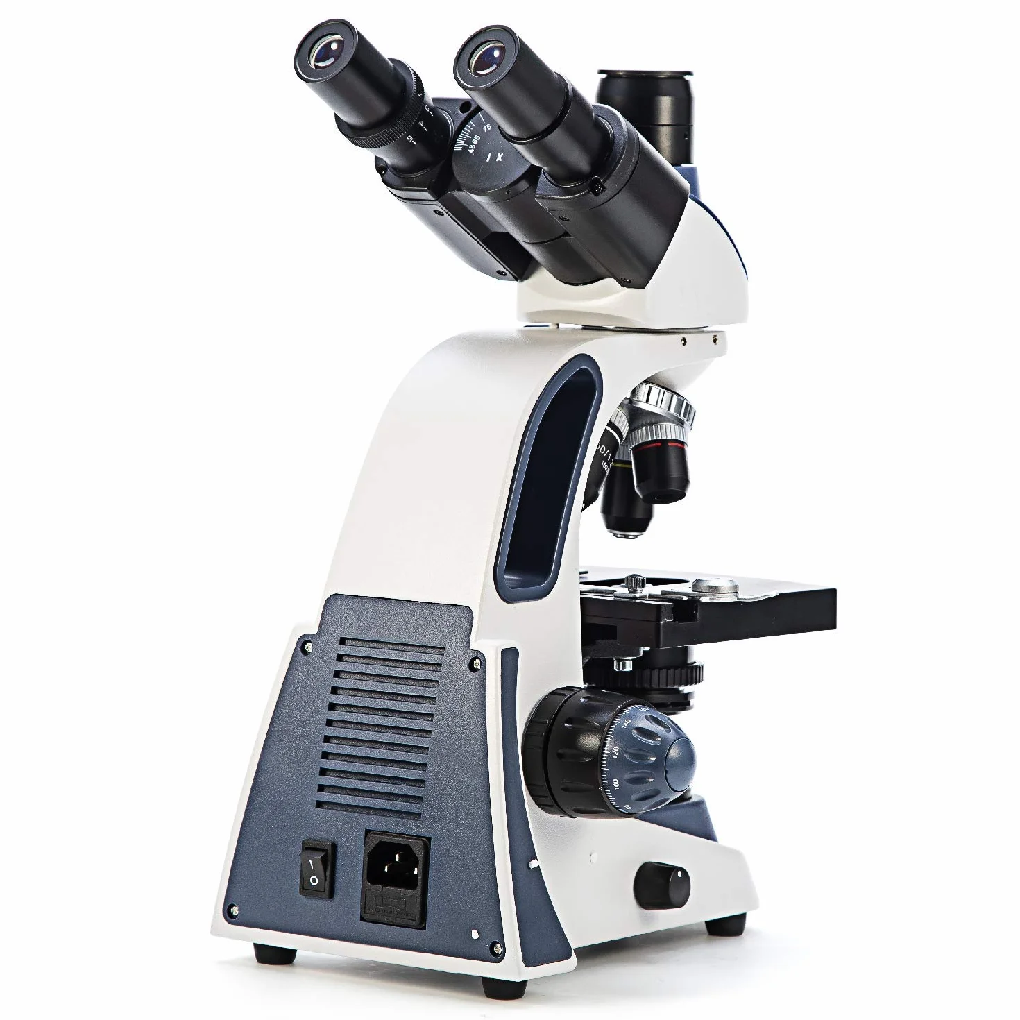 Swift SW380T 40X-2500X Ampliación, Cabeza Siedentopf, microscopio de Laboratorio Compuesto trinocular de Grado de investigación con oculares de Campo Ancho 10X/25X, Etapa mecánica, Enfoque Ultra