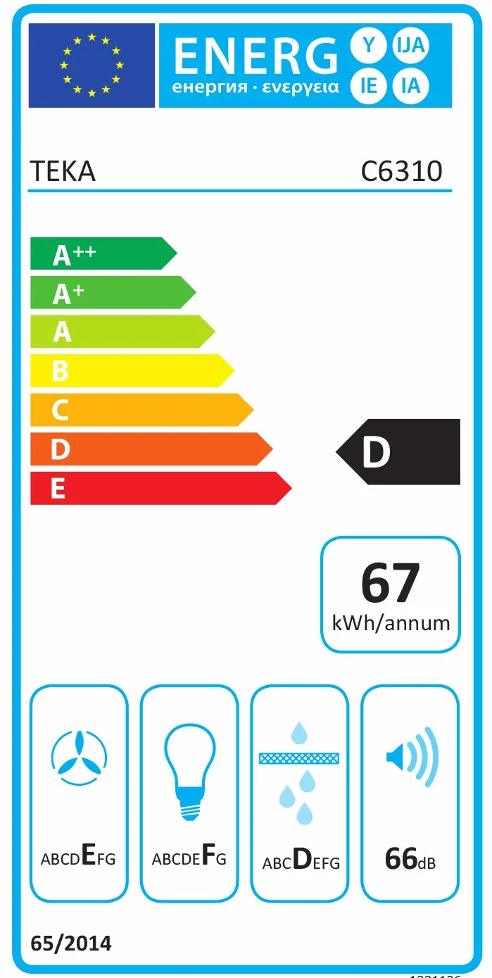 TEKA Campana Extractora Integrada 60 cm, 3 Velocidades, LED, Recirculación, Blanca, C 6310
