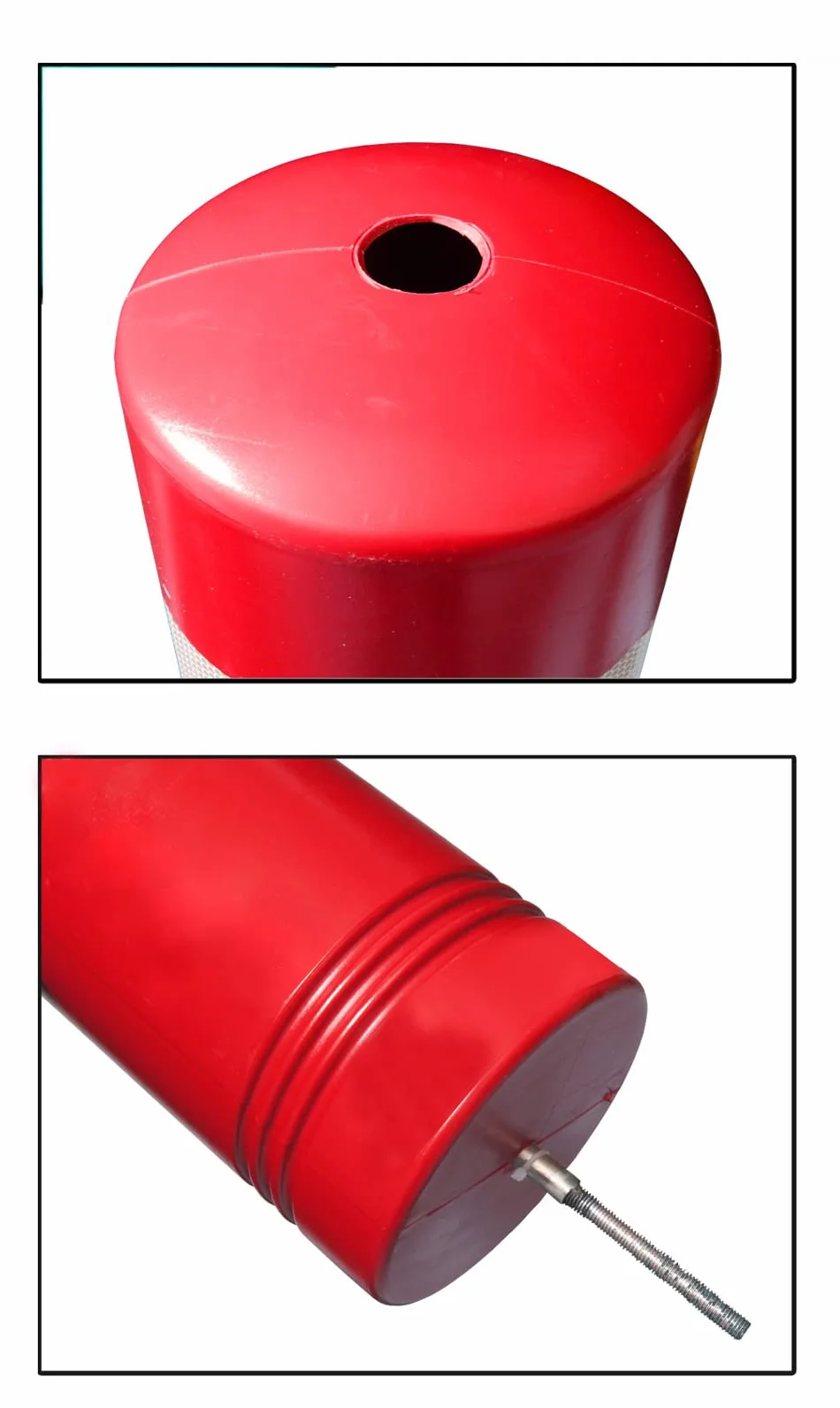 ADO - Hito de balizamiento y señalización de trafico H 75 rojo elástico de gran flexibilidad y resistencia a los impactos (3- Hitos rojos)