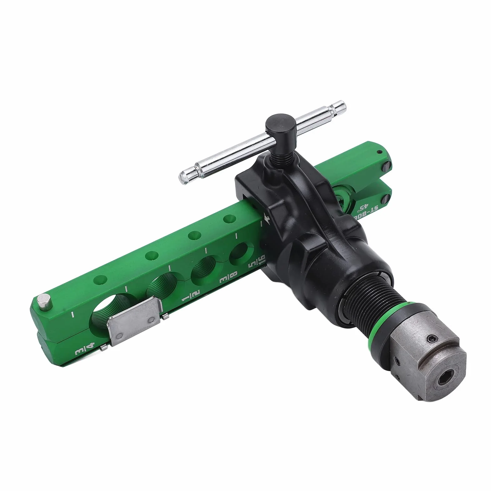 Expansor de Cono Excéntrico Universal 45 Grados 2 en 1 Herramienta de Abocardado de Tuberías de Trinquete con Función de Taladro Manual para Tuberías de Aluminio de Cobre 1/4 Pulg. 5/16 Pulg. 3/8 Pulg