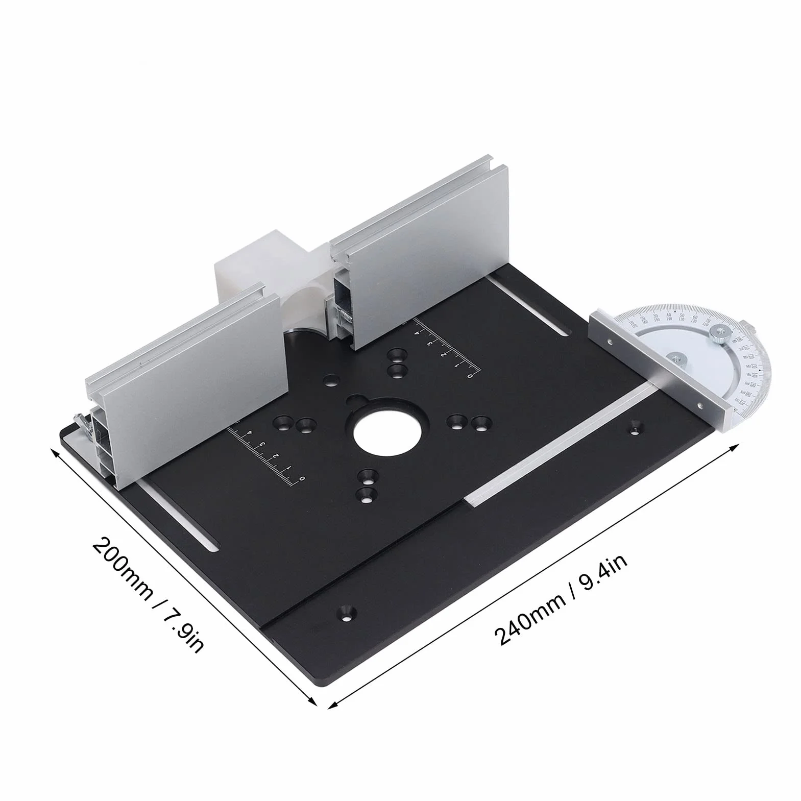 Elevador de Enrutador con Placa Superior, Base de Elevación de Enrutador para Carpintería, Ranurado, Recorte, Biselado, Mesa para Máquinas de Carpintería (Negro)