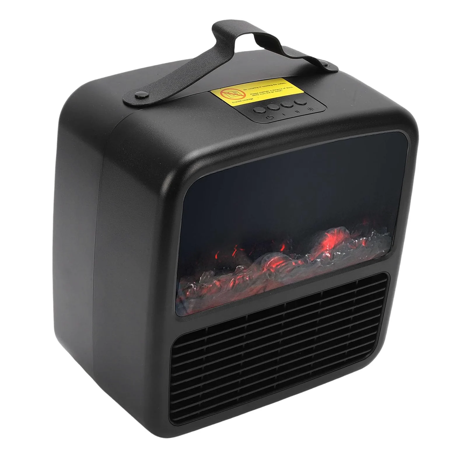 Fdit Calentador Portátil 1500W con Efecto de Fuego 3D Dinámico, Protección contra Sobrecalentamiento, Funcionamiento Silencioso para Oficina en Casa (Enchufe de la UE 230V)
