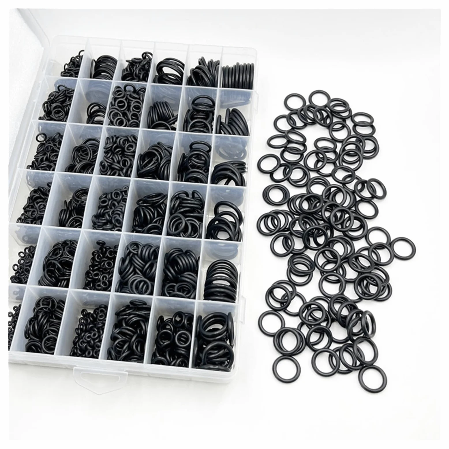 Junta tórica de nitrilo negro, arandela de goma, junta tórica NBR, junta de sellado, grifo de plomería for automóvil, reparación de agua, aceite resistente(2840pcs 1set)